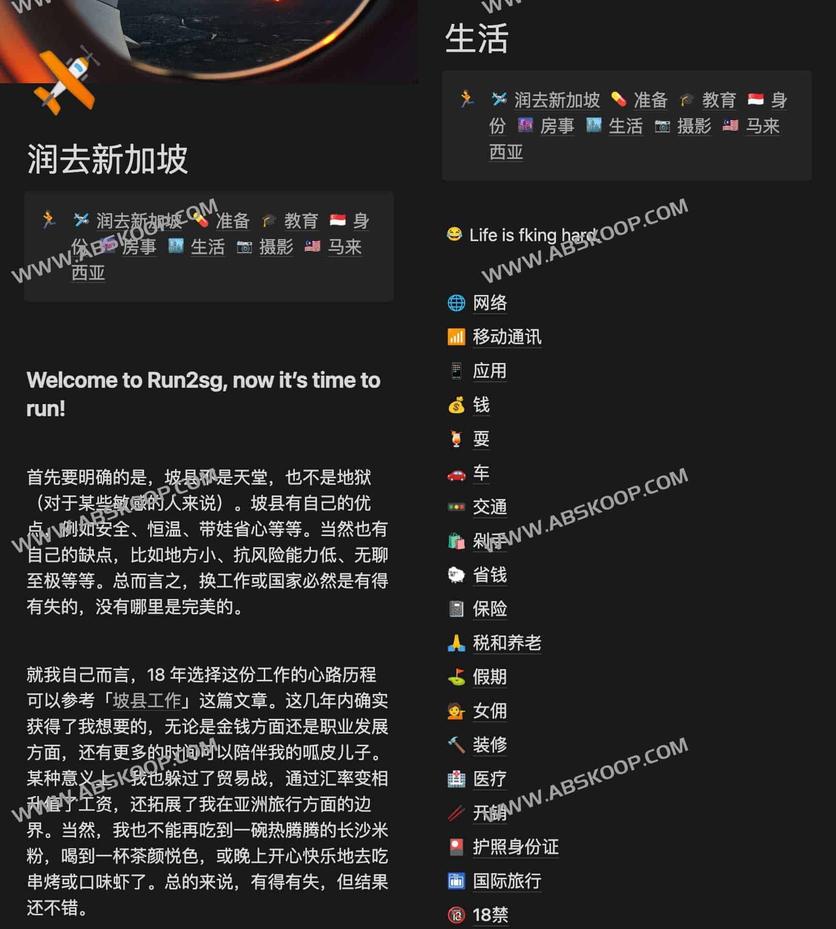 润去新加坡