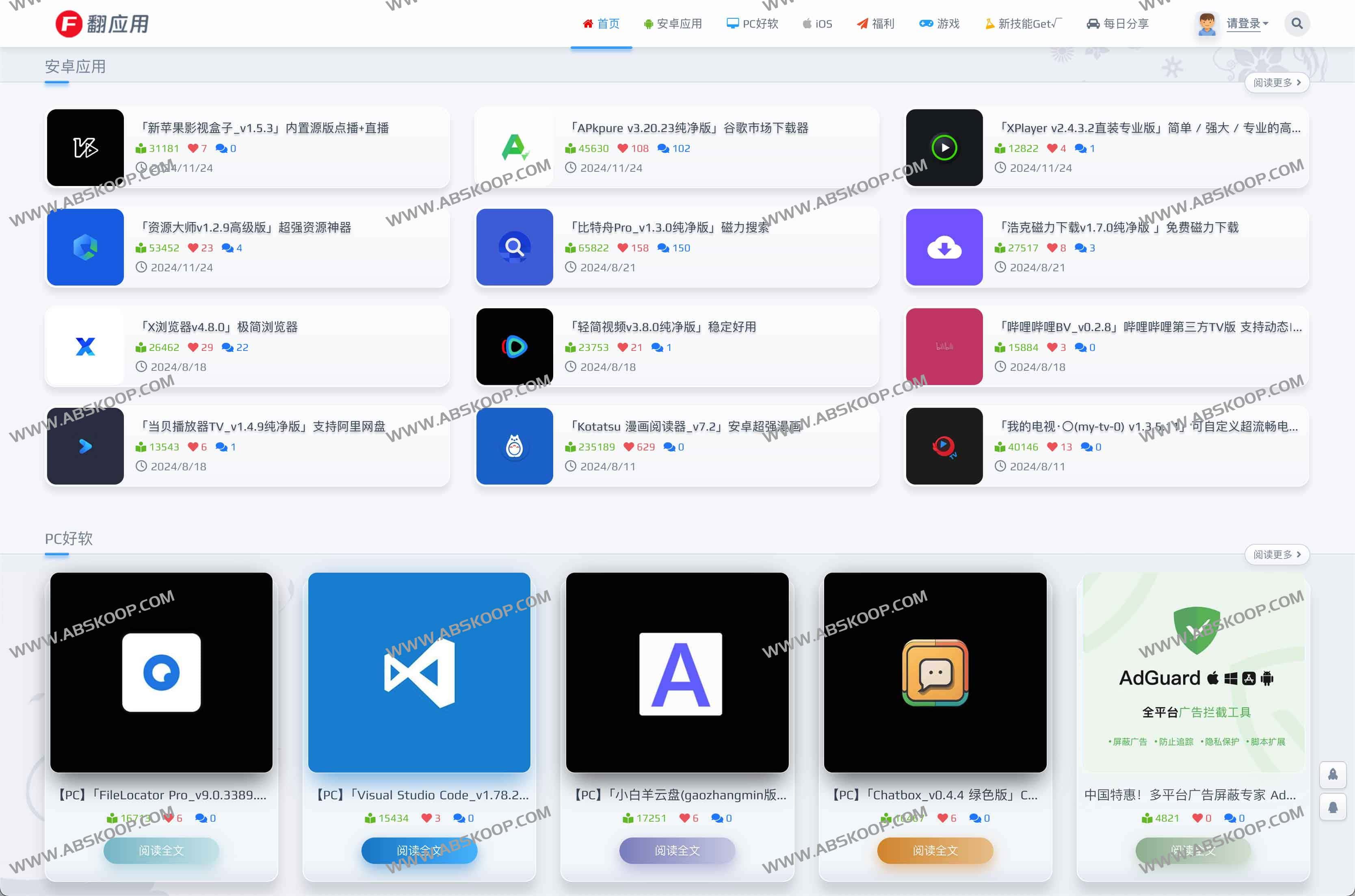 翻应用-优质安卓应用、PC软件资源下载网站