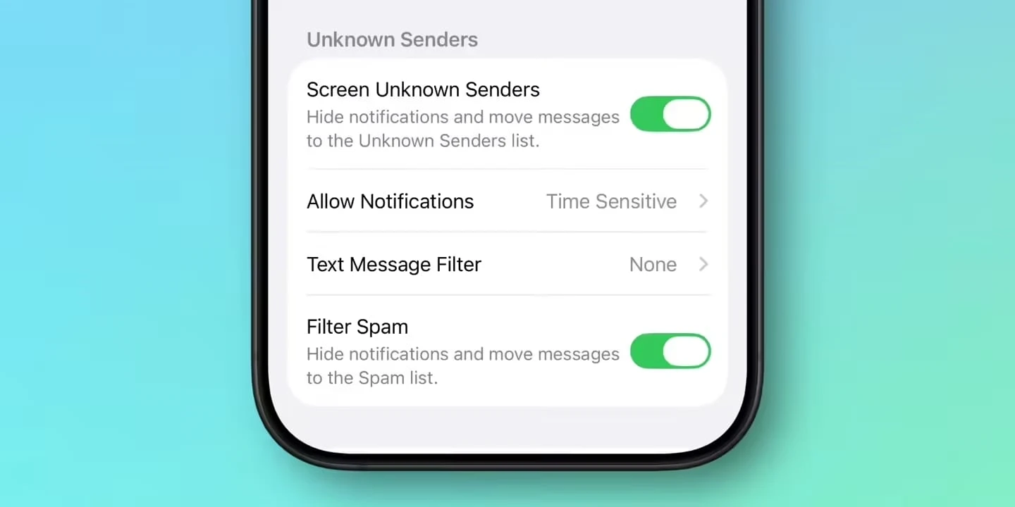 苹果 iOS 26 增强信息应用：静音来自未知号码的短信插图