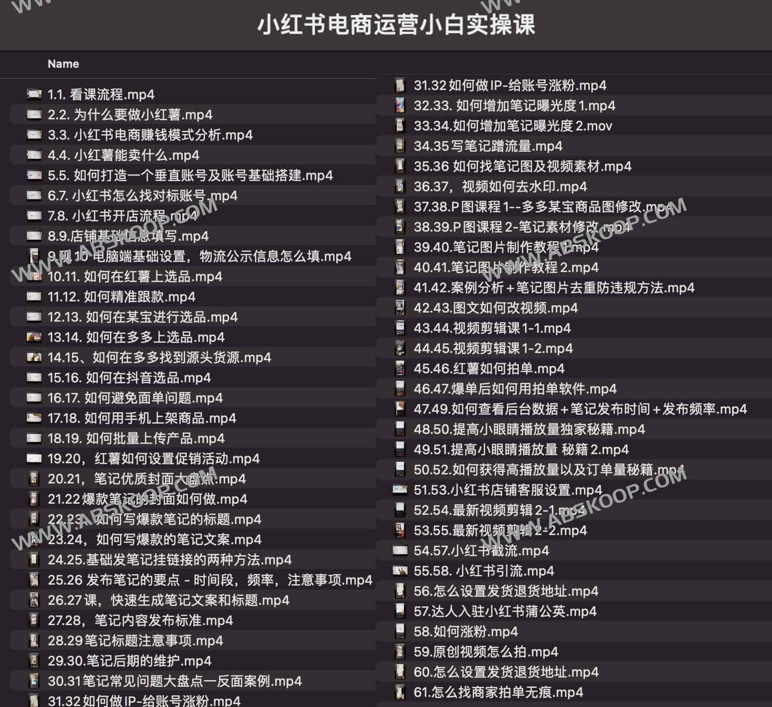 小红书电商运营小白实操课