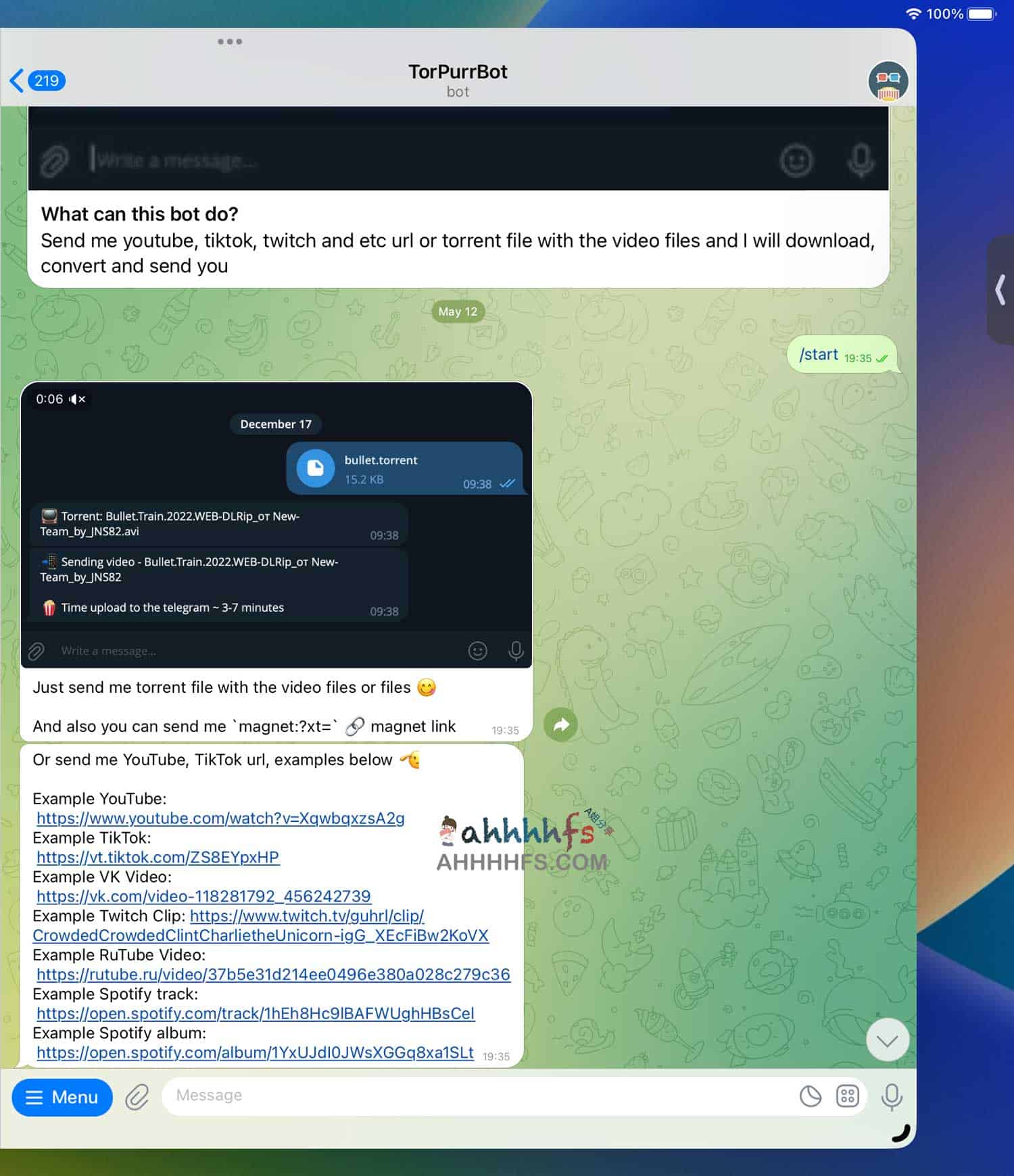 Telegram多功能视频下载机器人-TorPurrBot