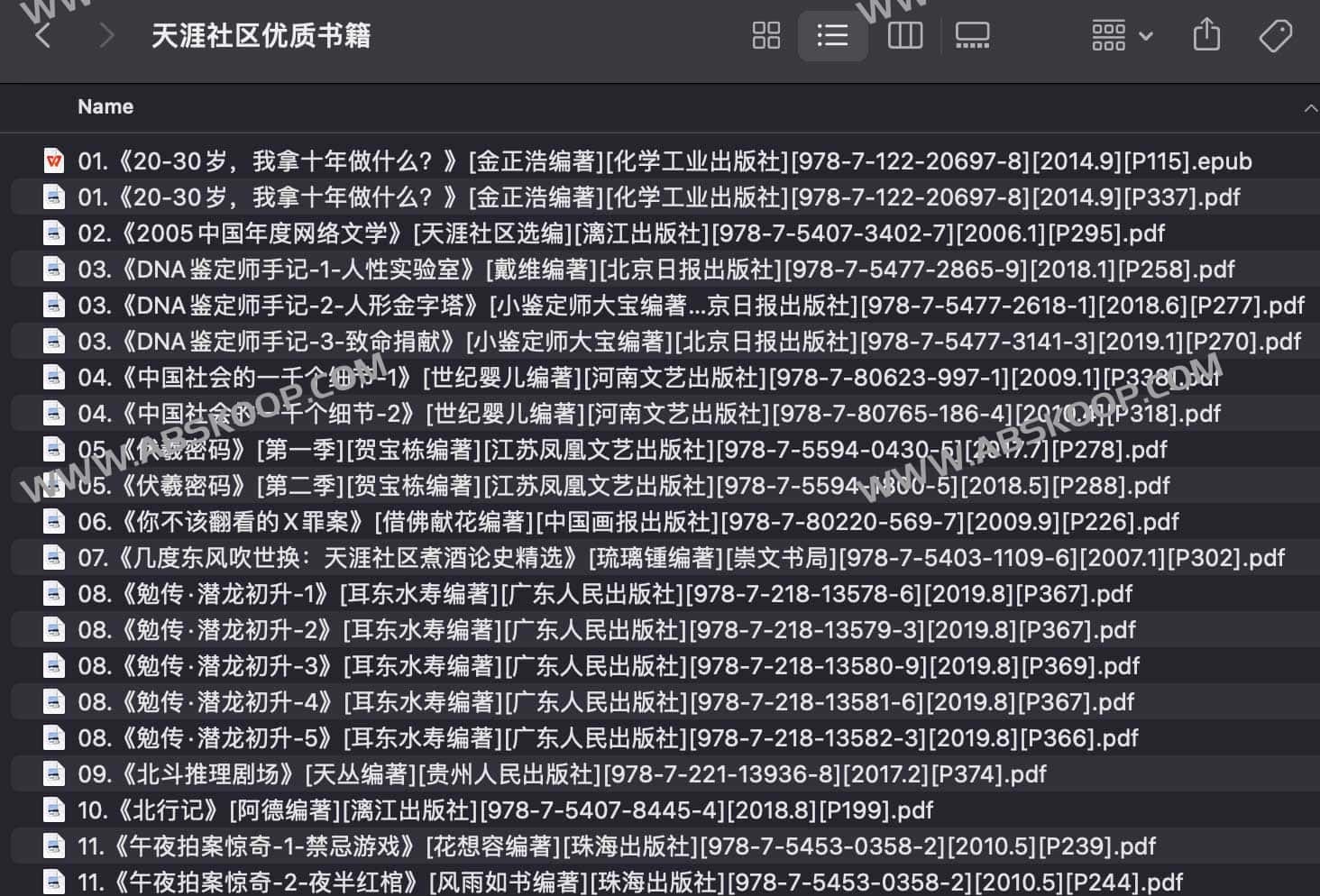 天涯社区优质书籍