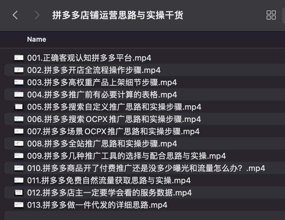 拼多多店铺运营思路与实操干货，当天入驻，当天开卖，稳定出单（13节课）