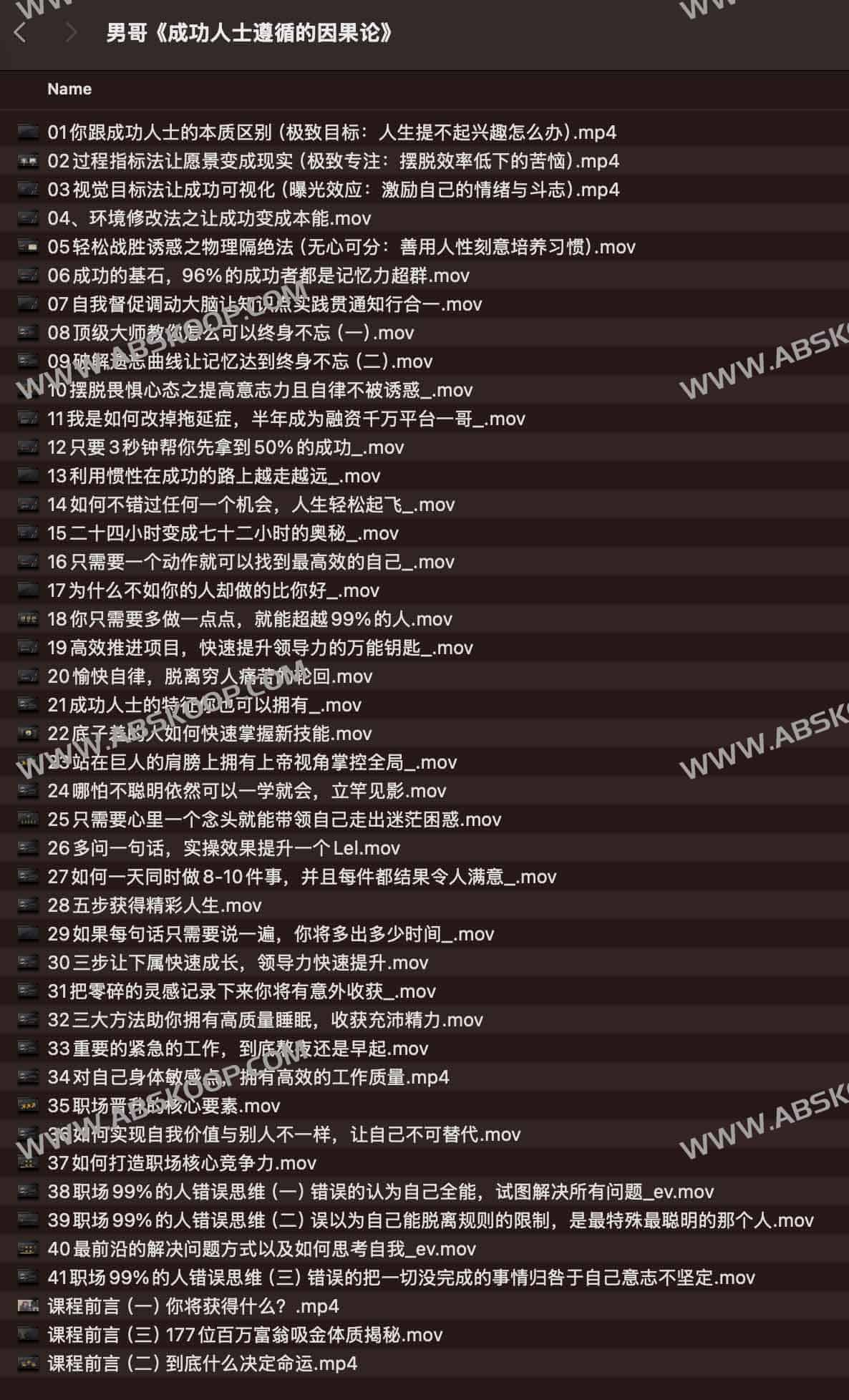 男哥《成功人士遵循的因果论》