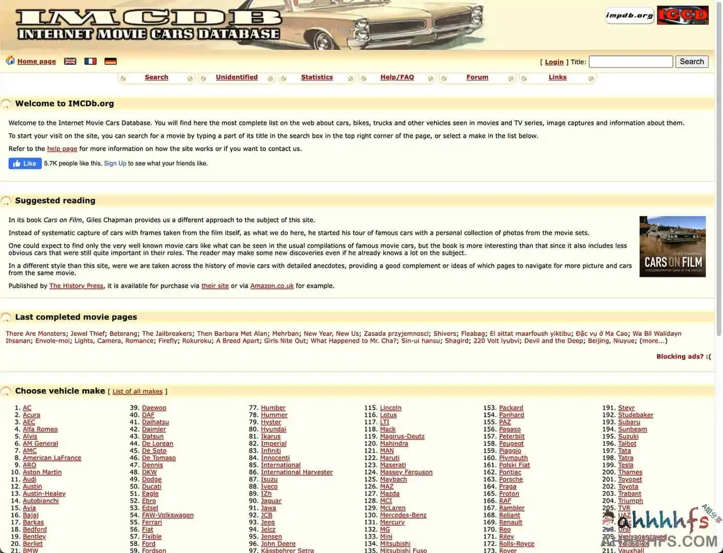 IMCDb 影视车辆数据库：电影电视剧出现的车辆信息收录列表