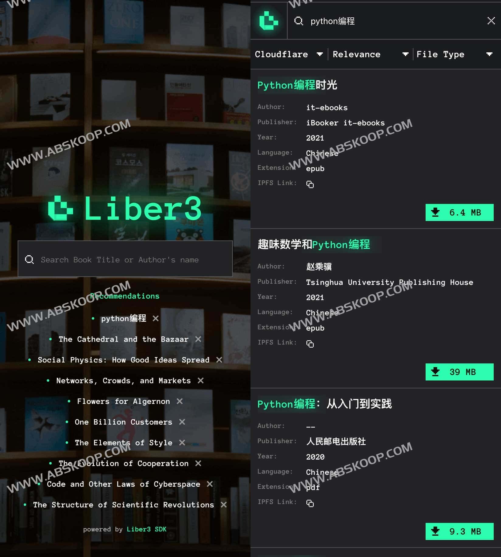 Liber3-免费电子书搜索引擎