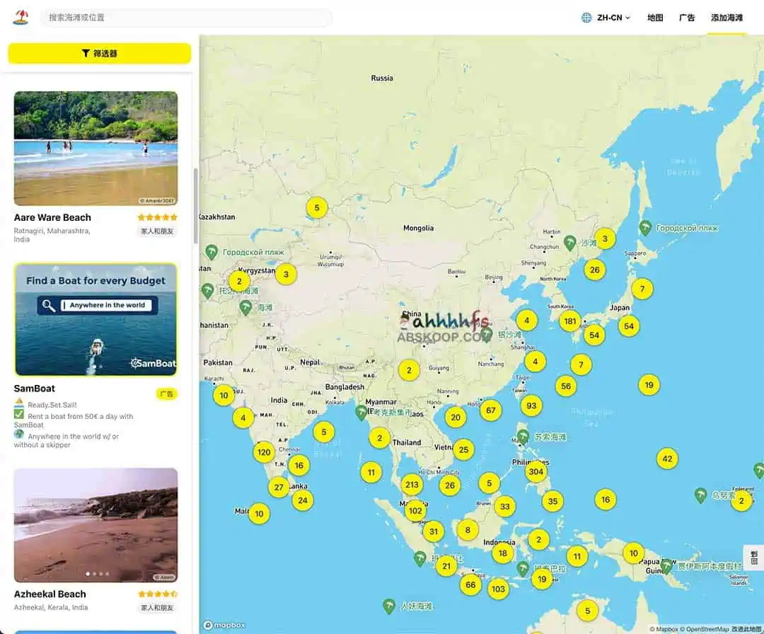 Beach-Nearby-发现你附近最好的海滩-地图页