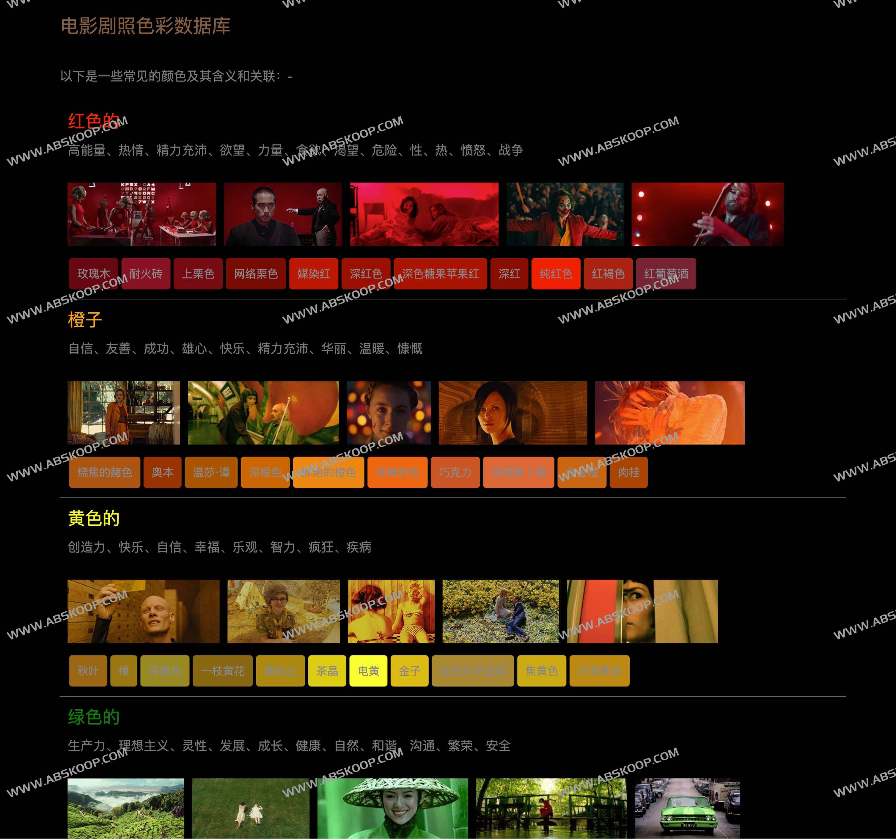 Screenmusings-高质量电影屏幕截图和电影颜色数据库