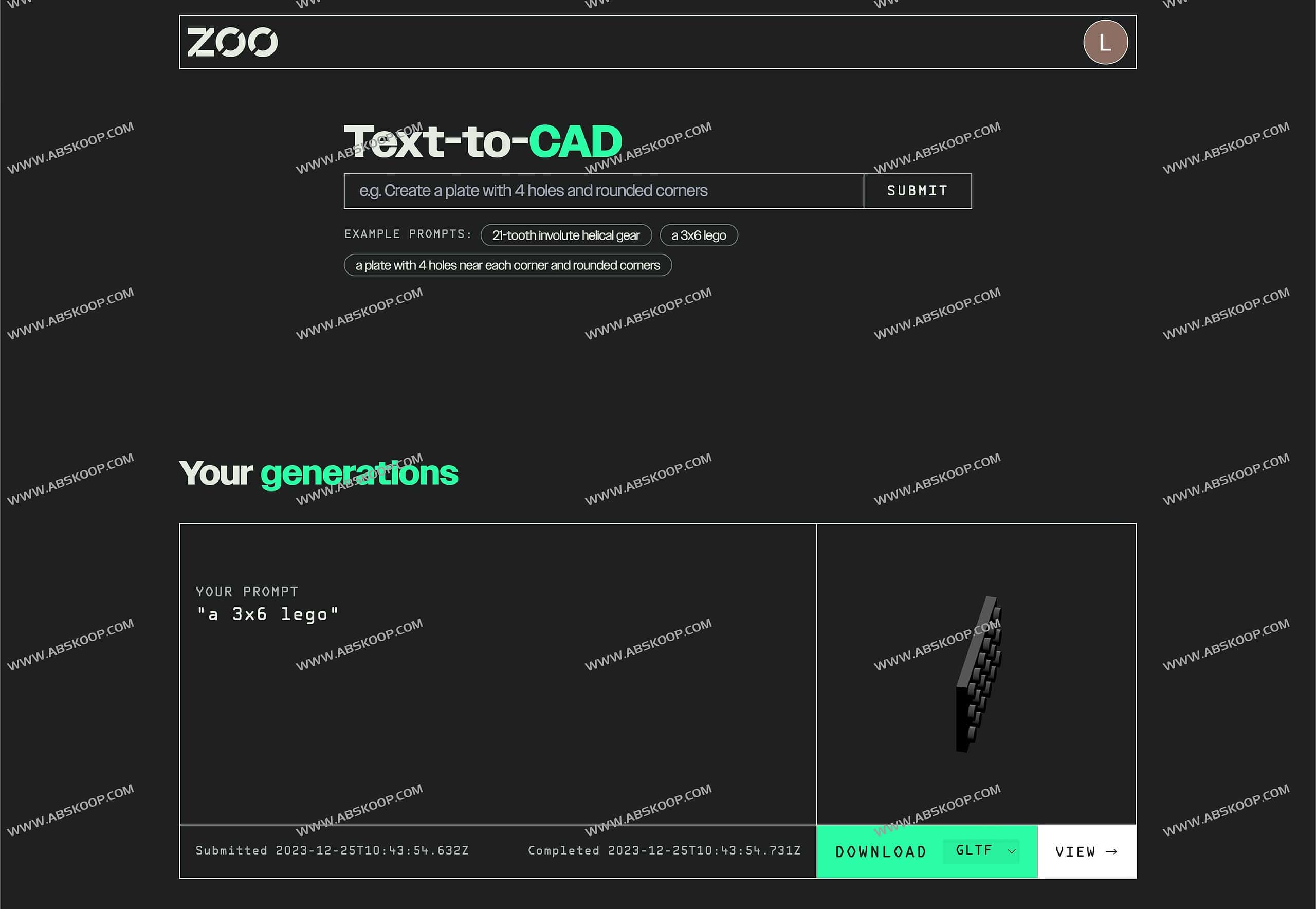TEXT TO CAD-根据文本提示生成 CAD文件