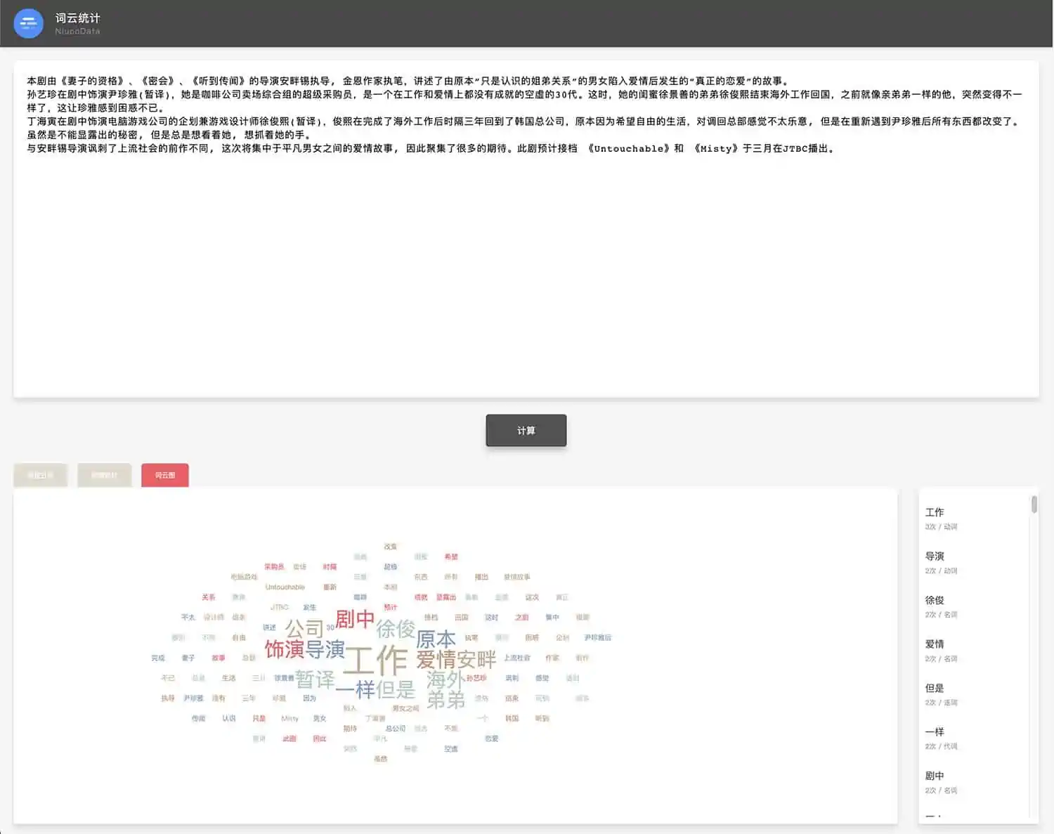 NiucoData 词云制作网站 词云小工具