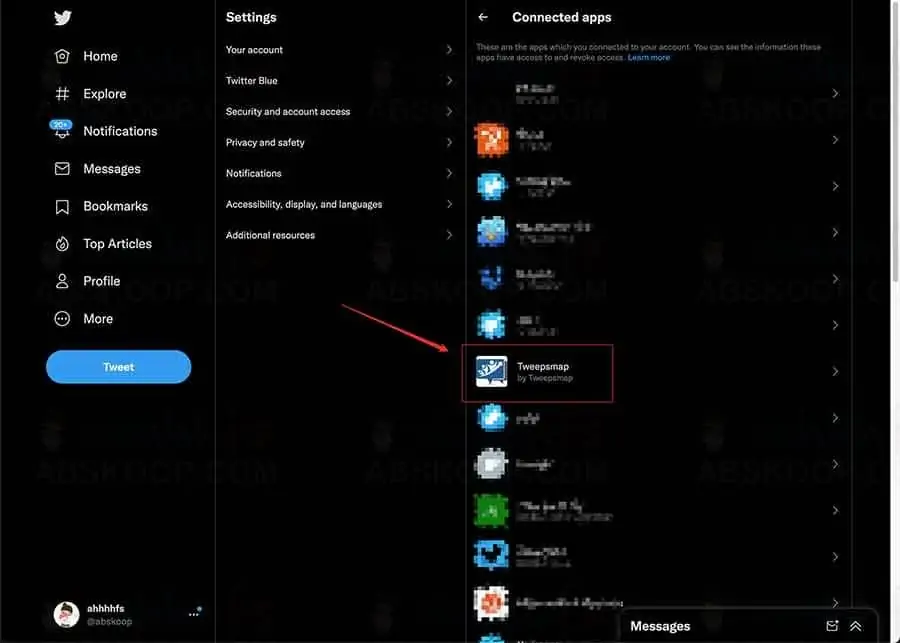 取消推特授权连接app