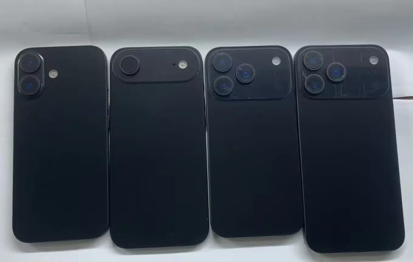 iPhone 17系列机模全家福曝光:标准版沿用经典、Air配长条跑道、Pro为横向大矩阵插图 iPhone 17系列机模全家福曝光:标准版沿用经典、Air配长条跑道、Pro为横向大矩阵插图