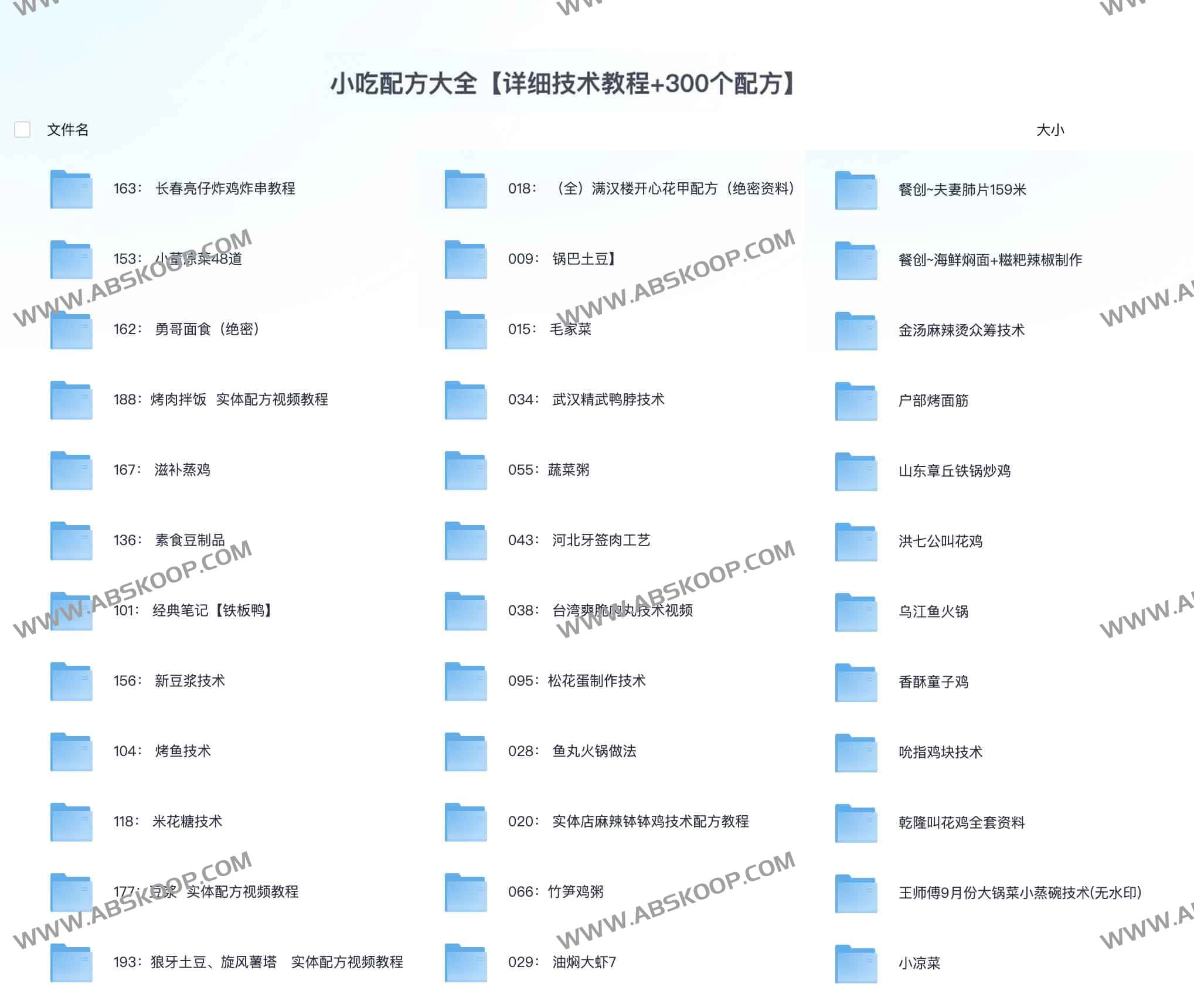 小吃配方大全【详细技术教程+300个配方】