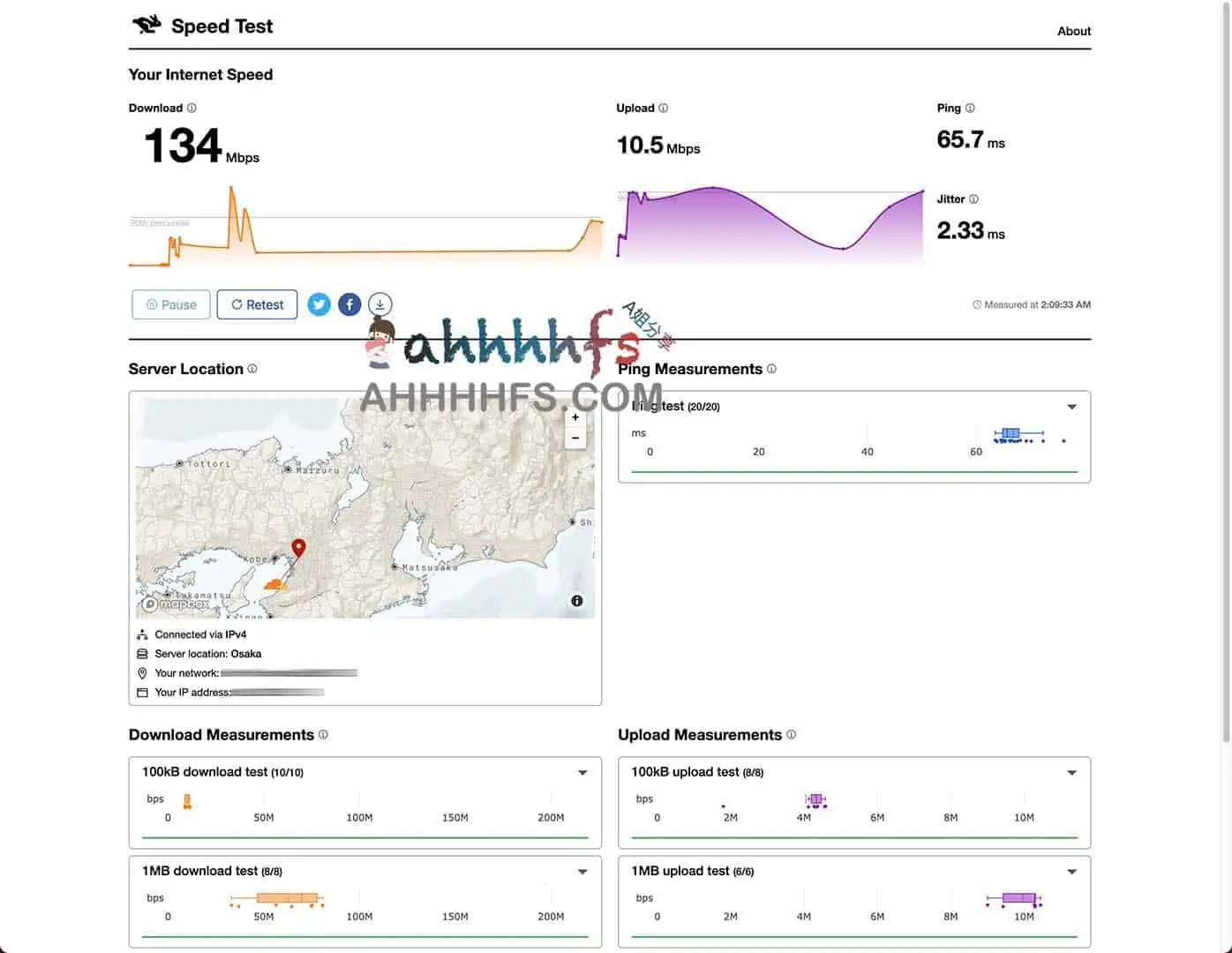 几个常用的测速网站 在线测试网速