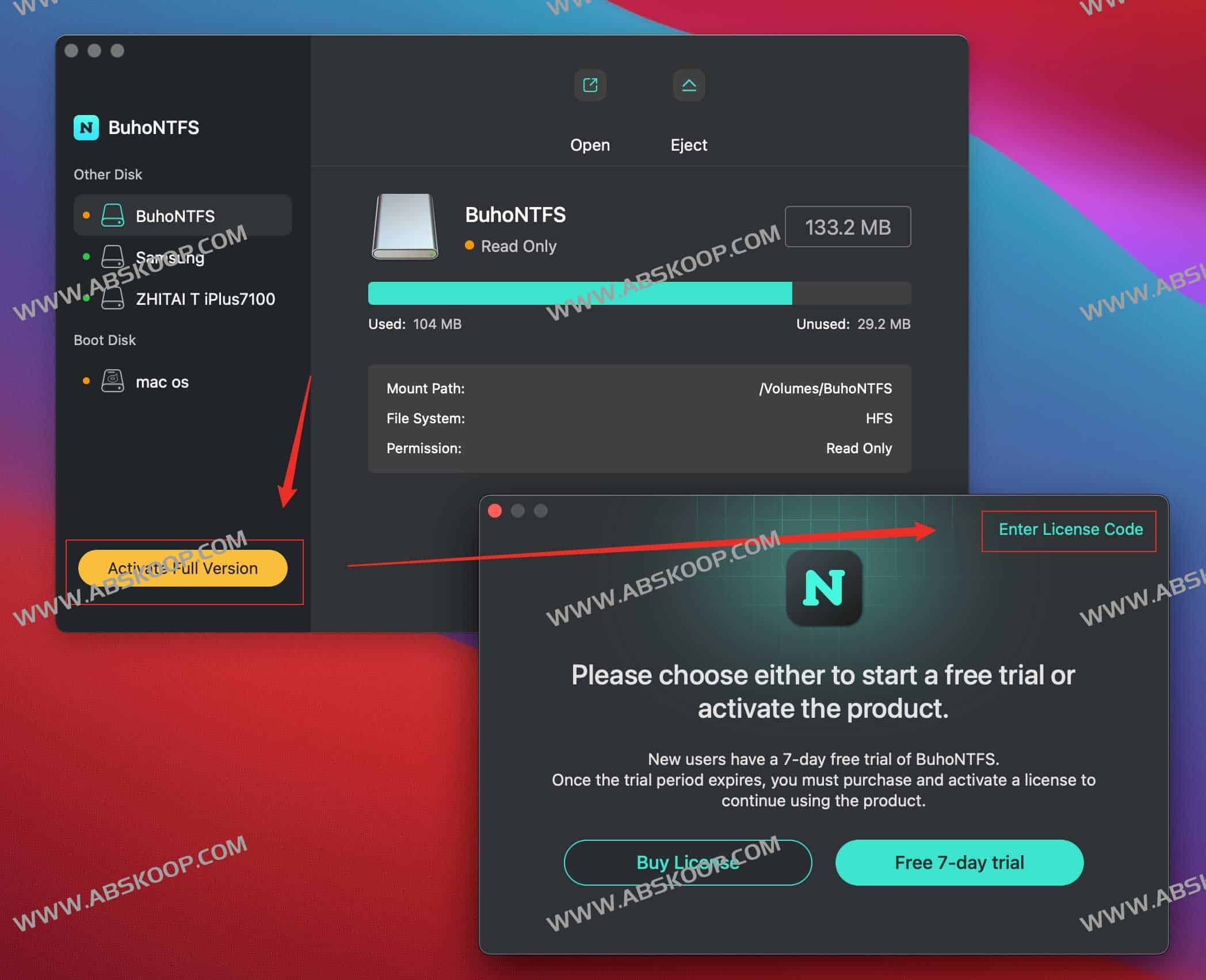 BuhoNTFS 终身版限免- macOS NTFS 格式磁盘读写工具