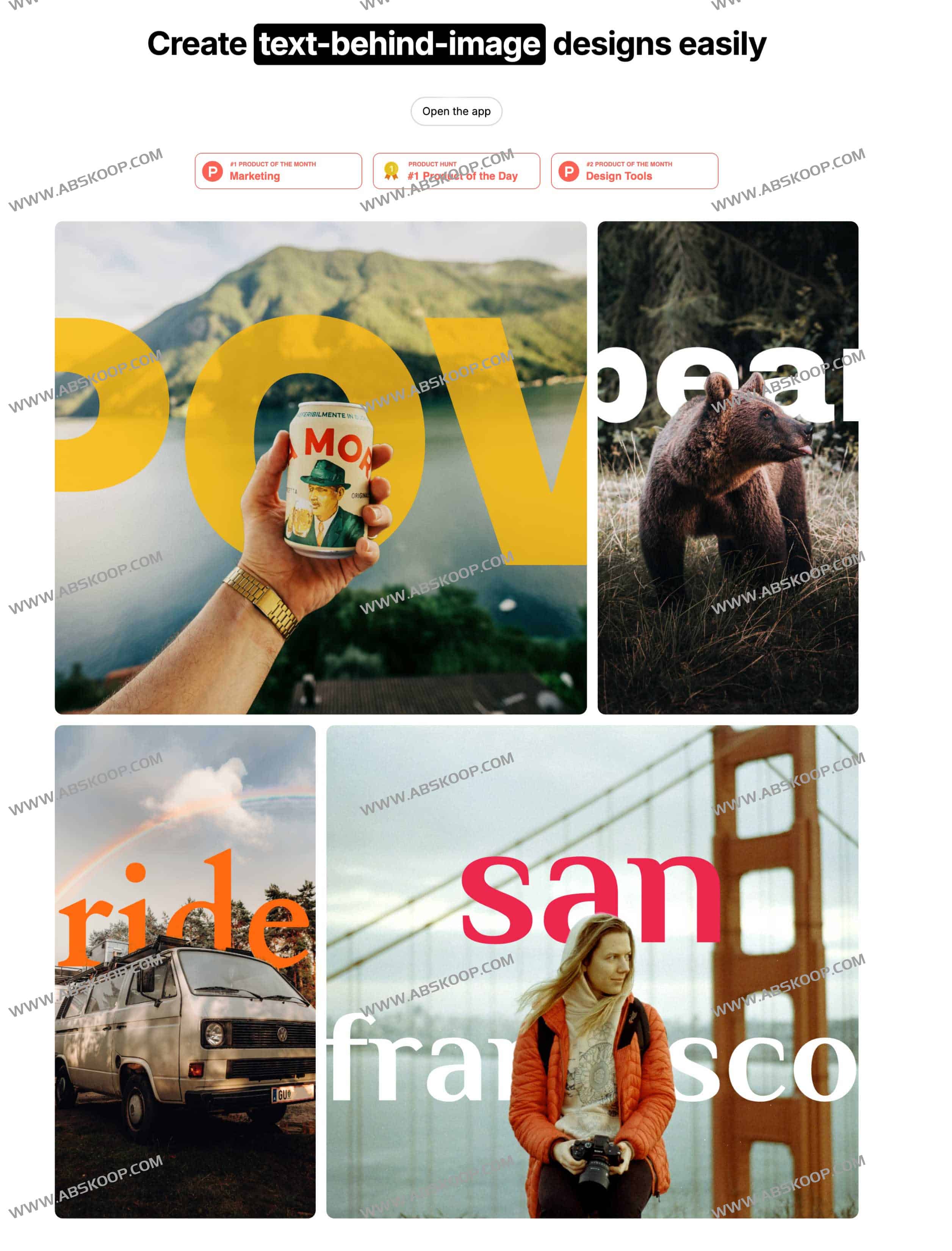 Text Behind Image - 开源在线图片设计工具 轻松创建图像设计背后的文字