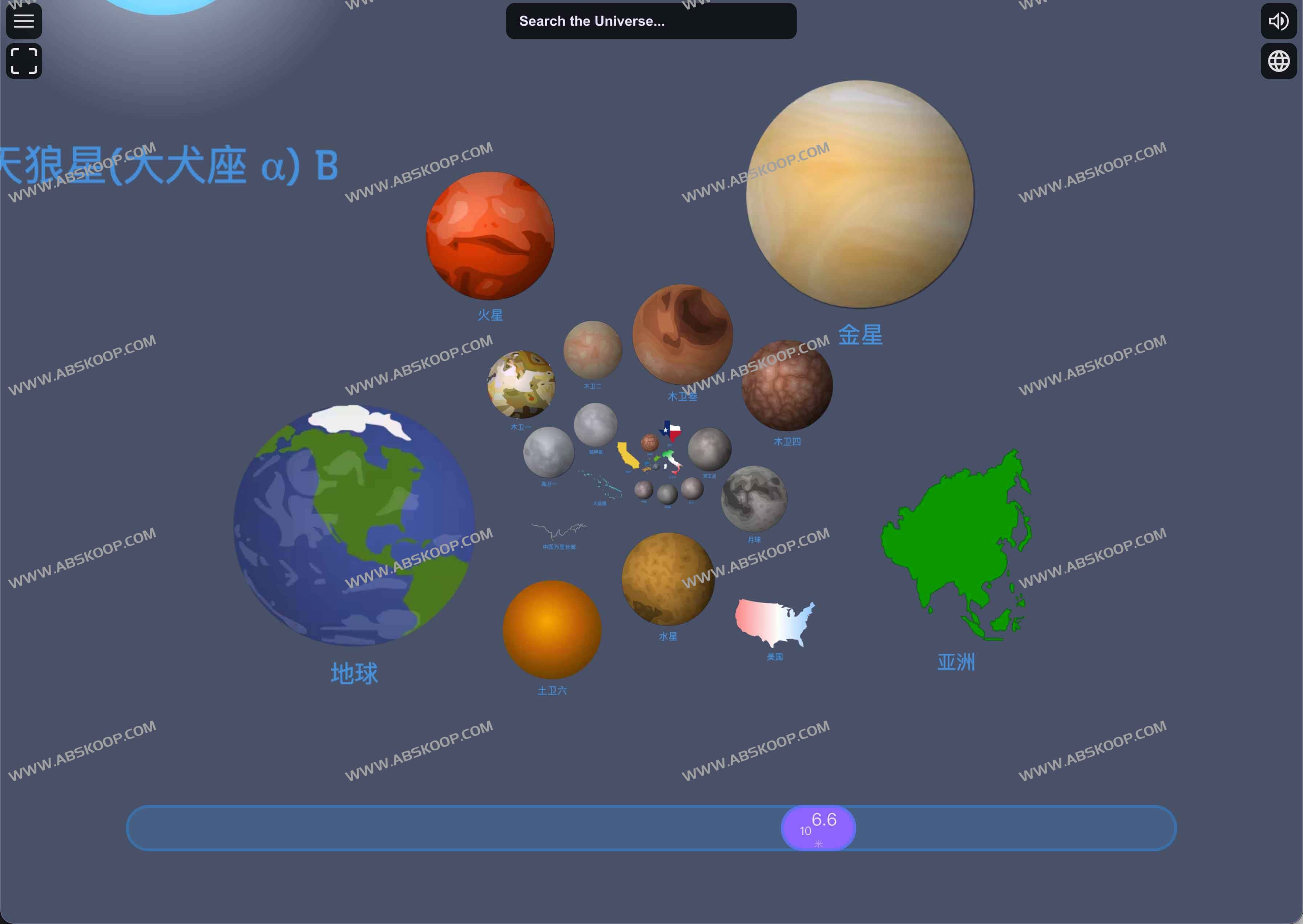 宇宙的刻度：从微观粒子到宏观星系的交互式可视化学习工具（Scale of the Universe）