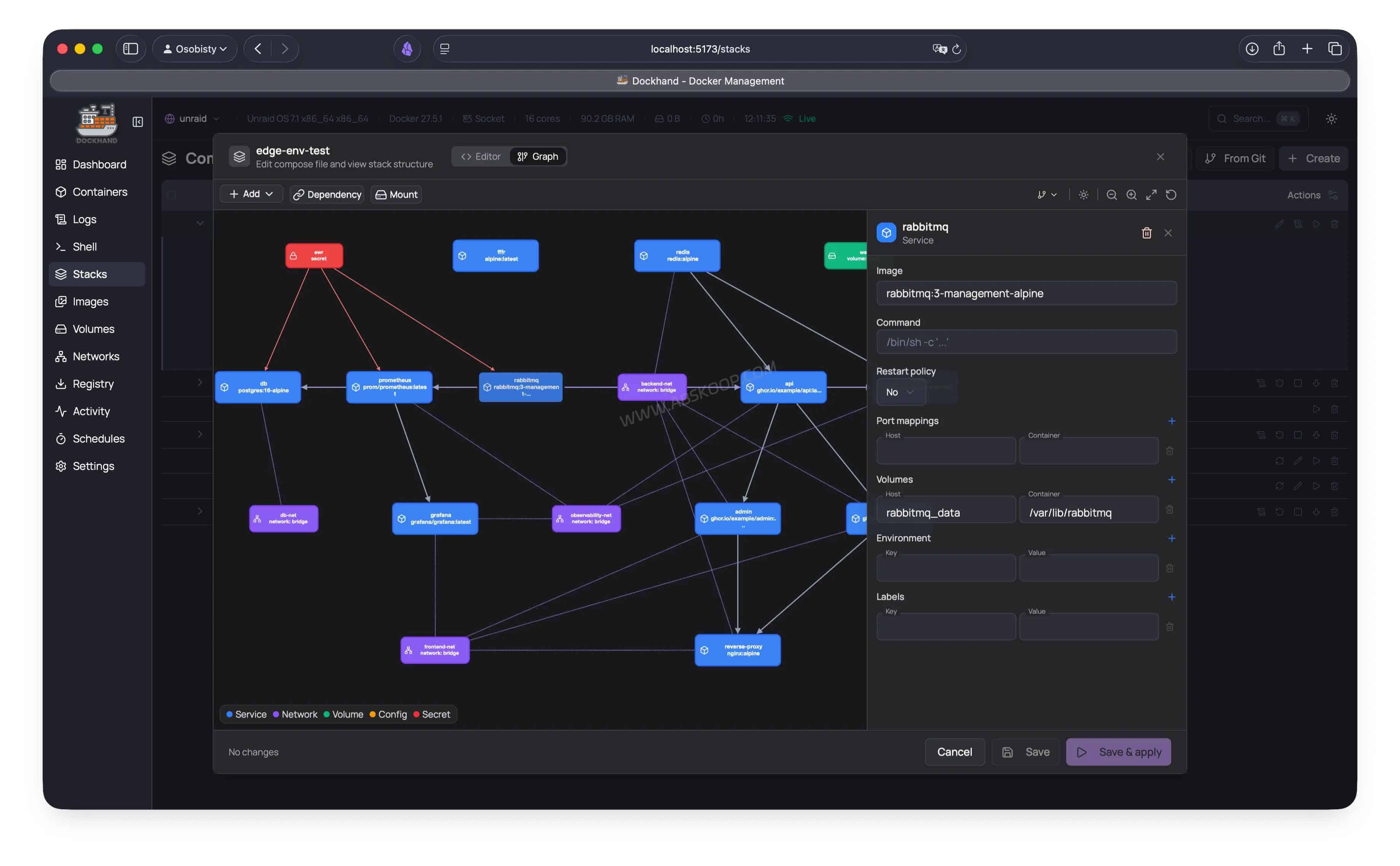 Dockhand Docker 管理面板:能替代 Portainer 吗?支持多主机与漏洞扫描 Dockhand Compose Stack 管理界面