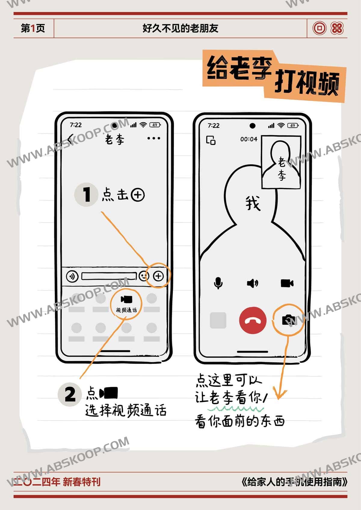 给家人的手机使用指南（A4彩印长边翻页）