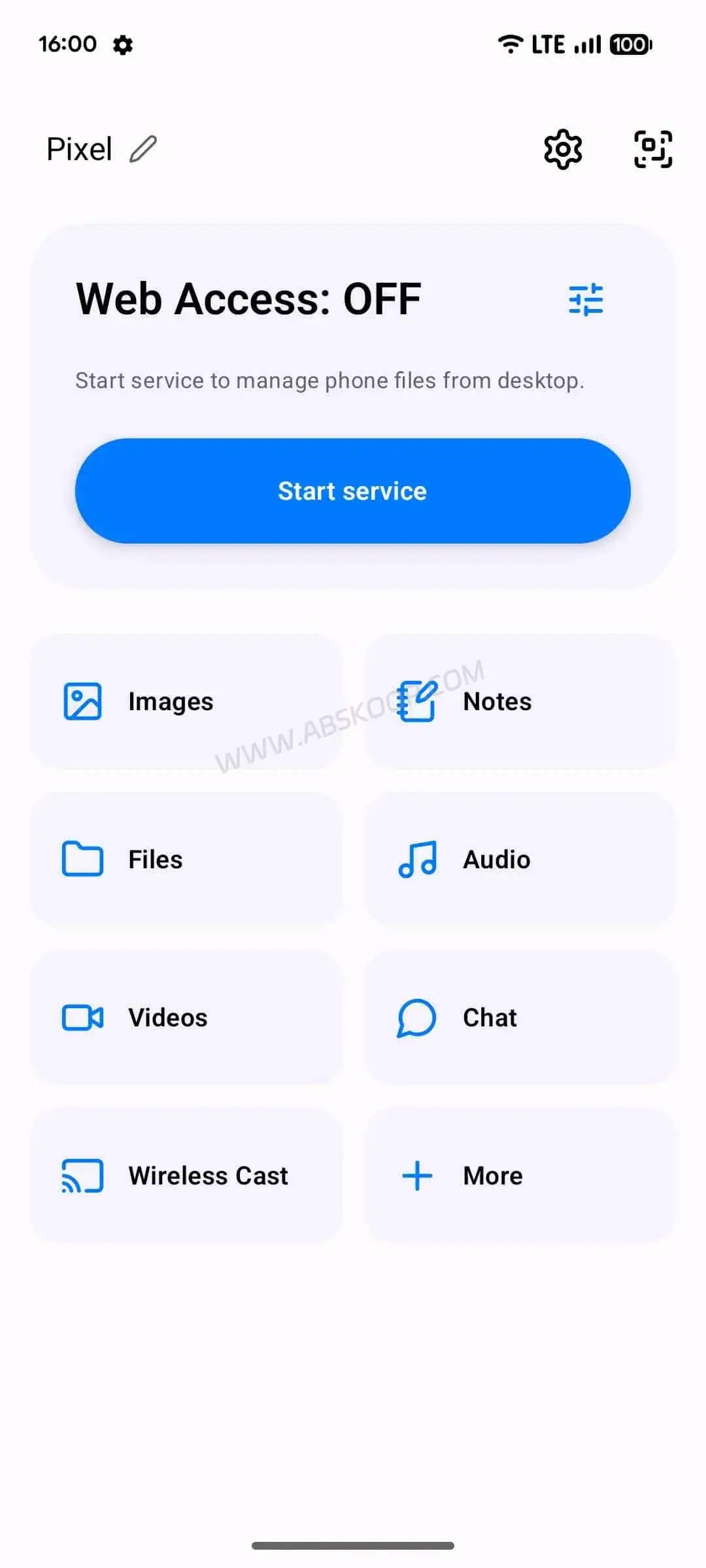 PlainApp:开源 AirDroid 替代,用浏览器管理安卓手机 PlainApp 安卓手机端软件界面截图,用于启动局域网 Web 管理服务