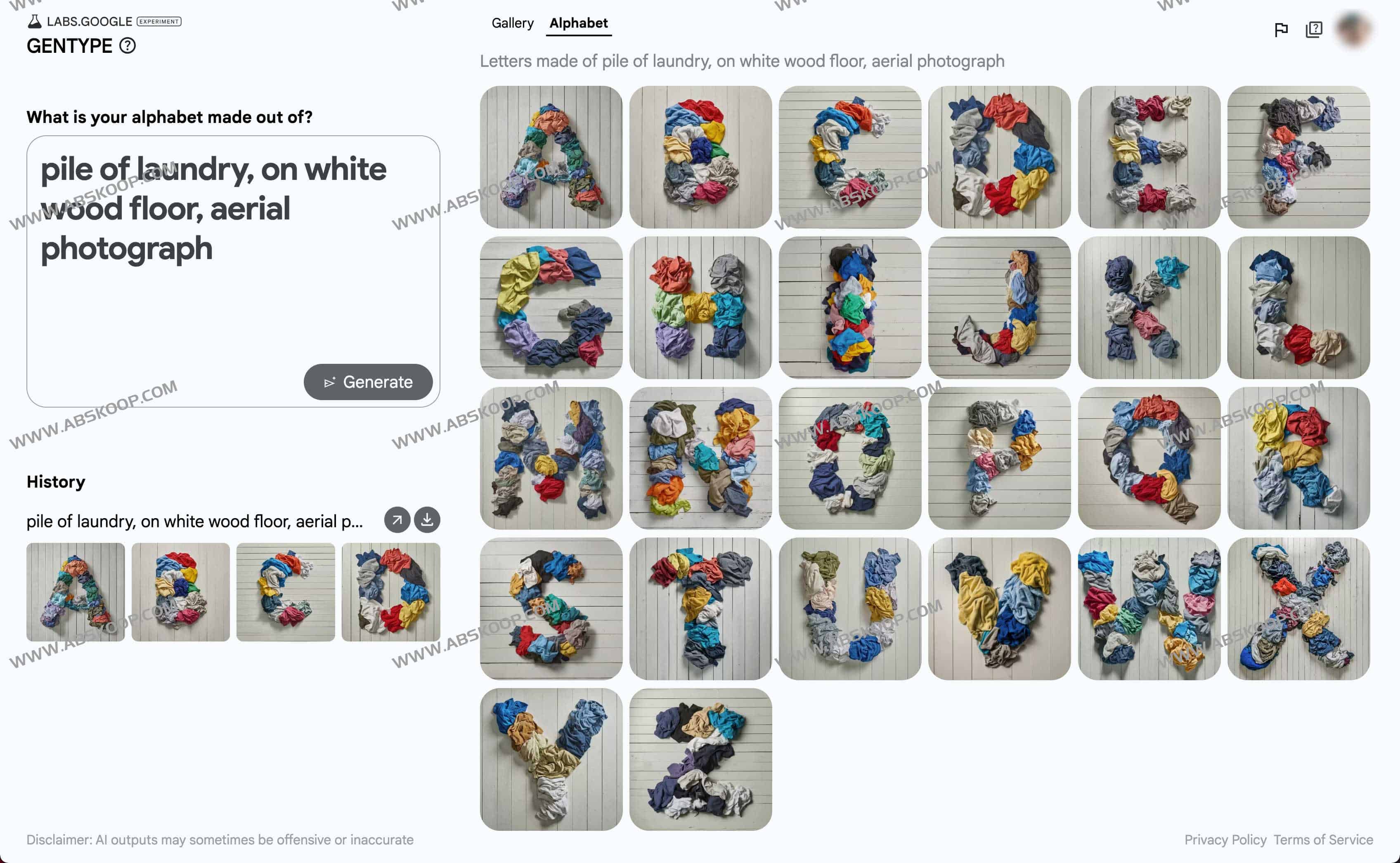 Google AI字母表生成器-GenType