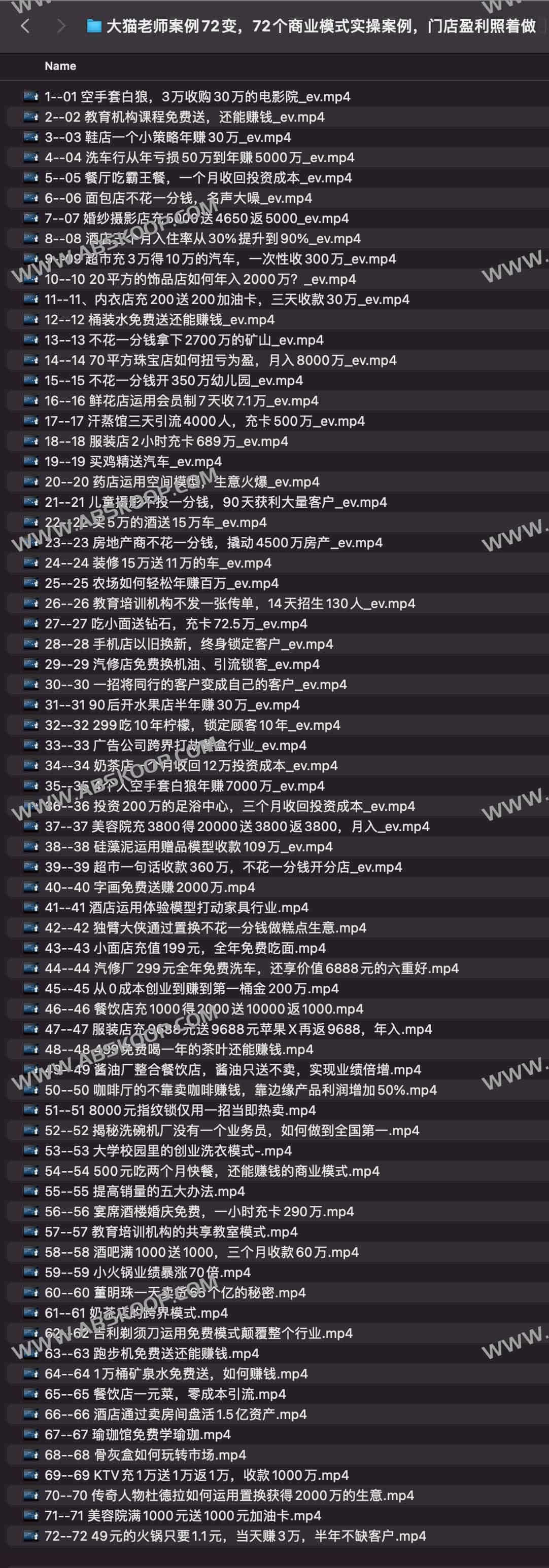 大猫老师案例72变，72个商业模式实操案例，门店盈利照着做