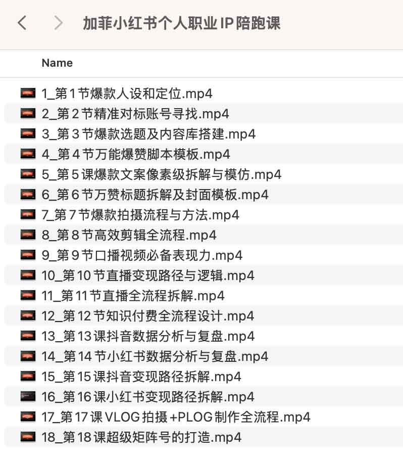 加菲小红书个人职业IP陪跑课