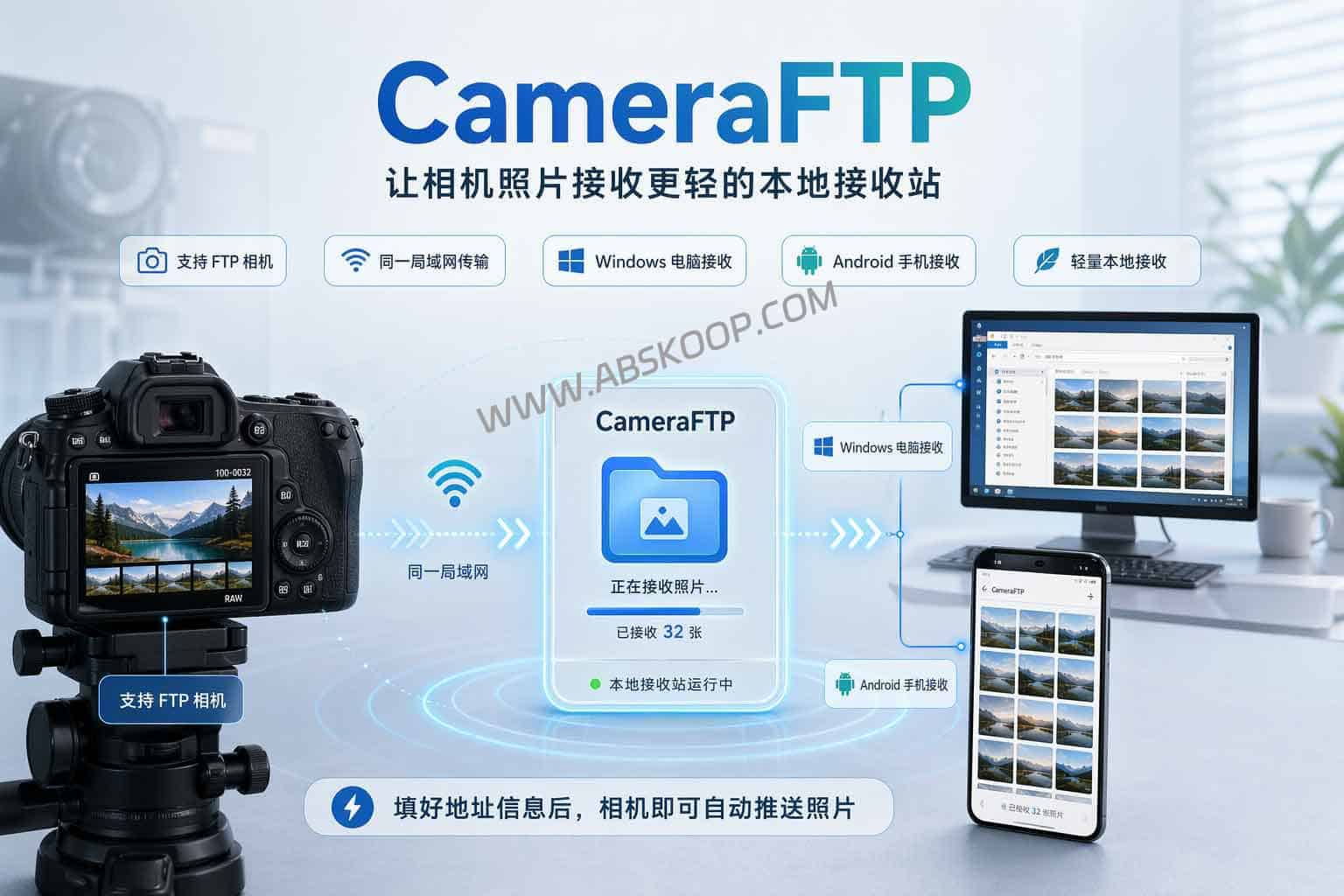 CameraFTP：开源相机FTP图传工具，支持 Windows 与 Android 接收