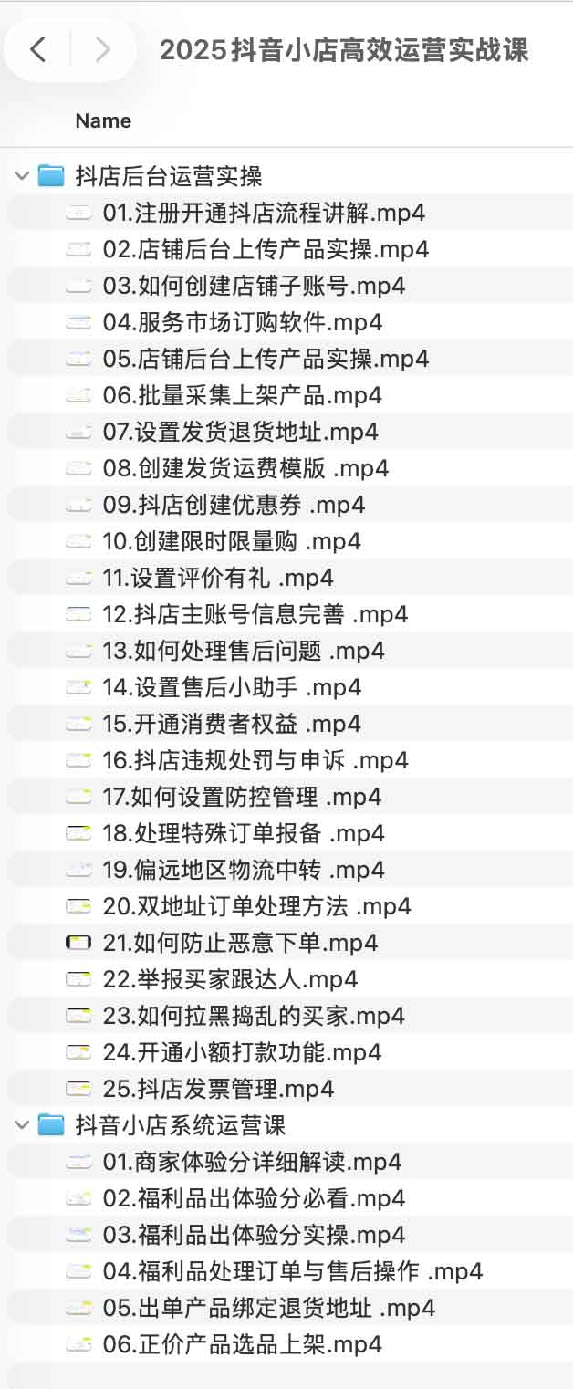 2025抖音小店高效运营实战课