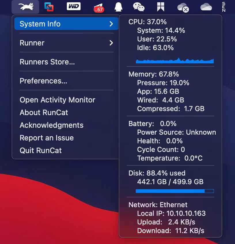1631463922 b261d7c0c49389a | RunCat 菜单栏中养猫Windows/Mac