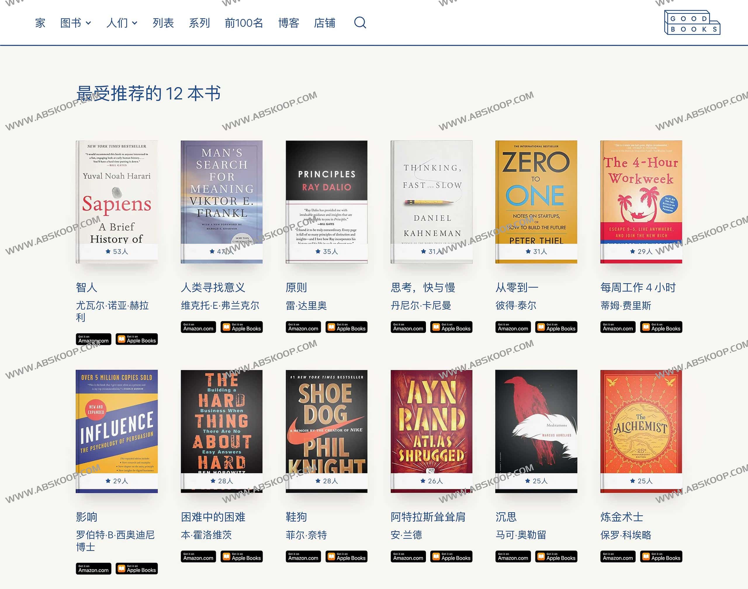 全球成功人士推荐的书籍-good books