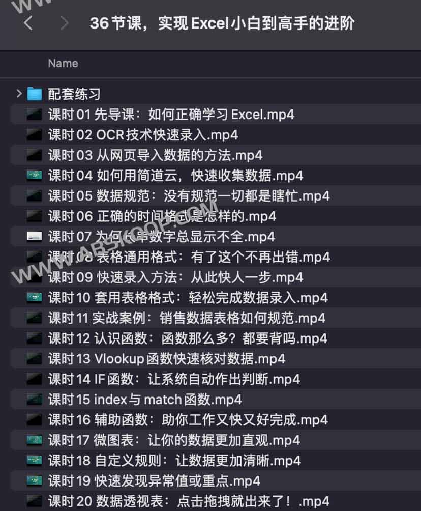 36节课 实现Excel小白到高手的进阶