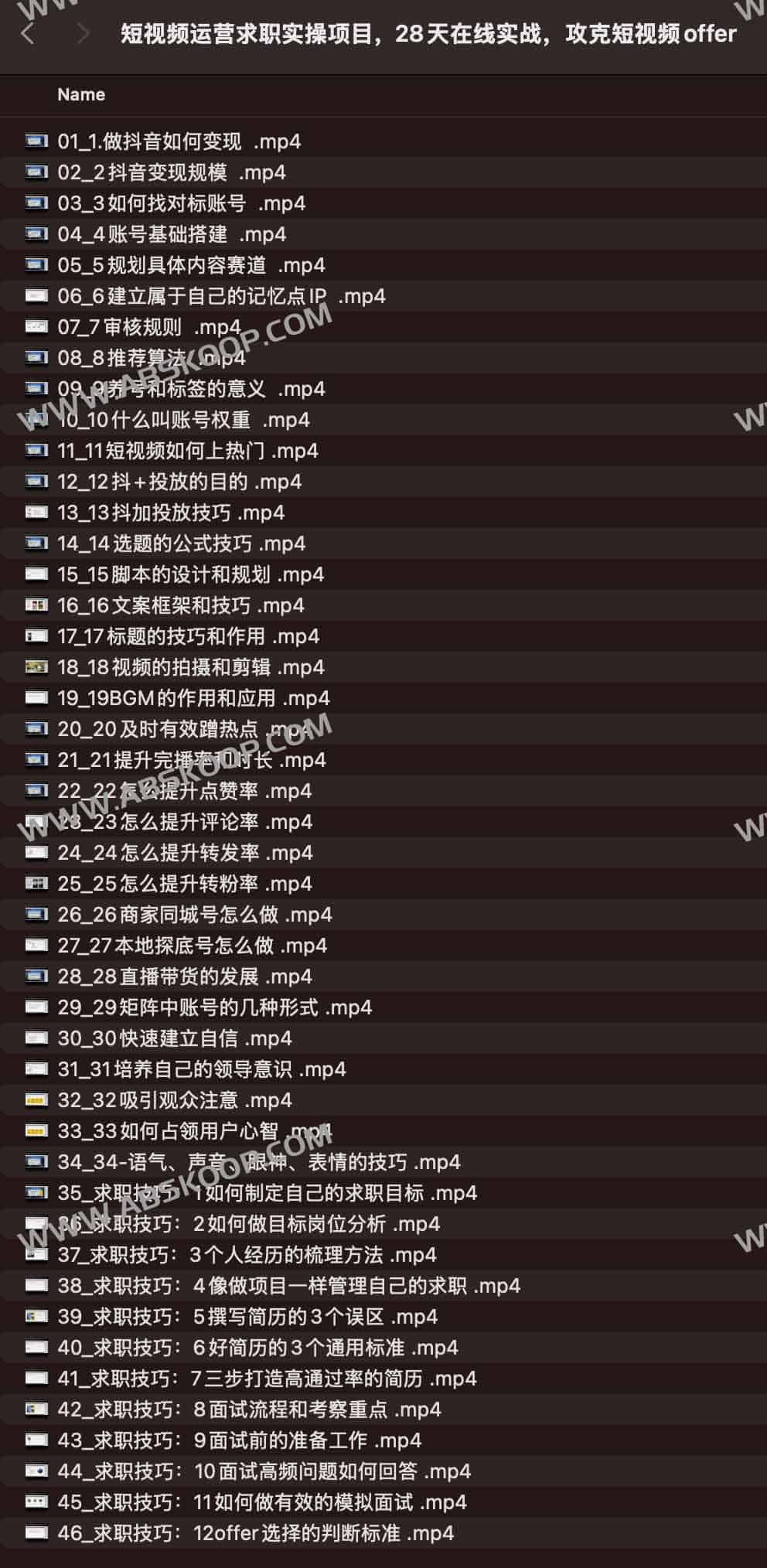 短视频运营求职实操项目，28天在线实战，攻克短视频offer