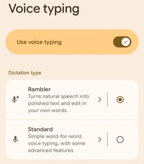 谷歌Gboard将扩展AI语音功能:Rambler支持离线模式与自定义词典插图 谷歌Gboard将扩展AI语音功能:Rambler支持离线模式与自定义词典插图