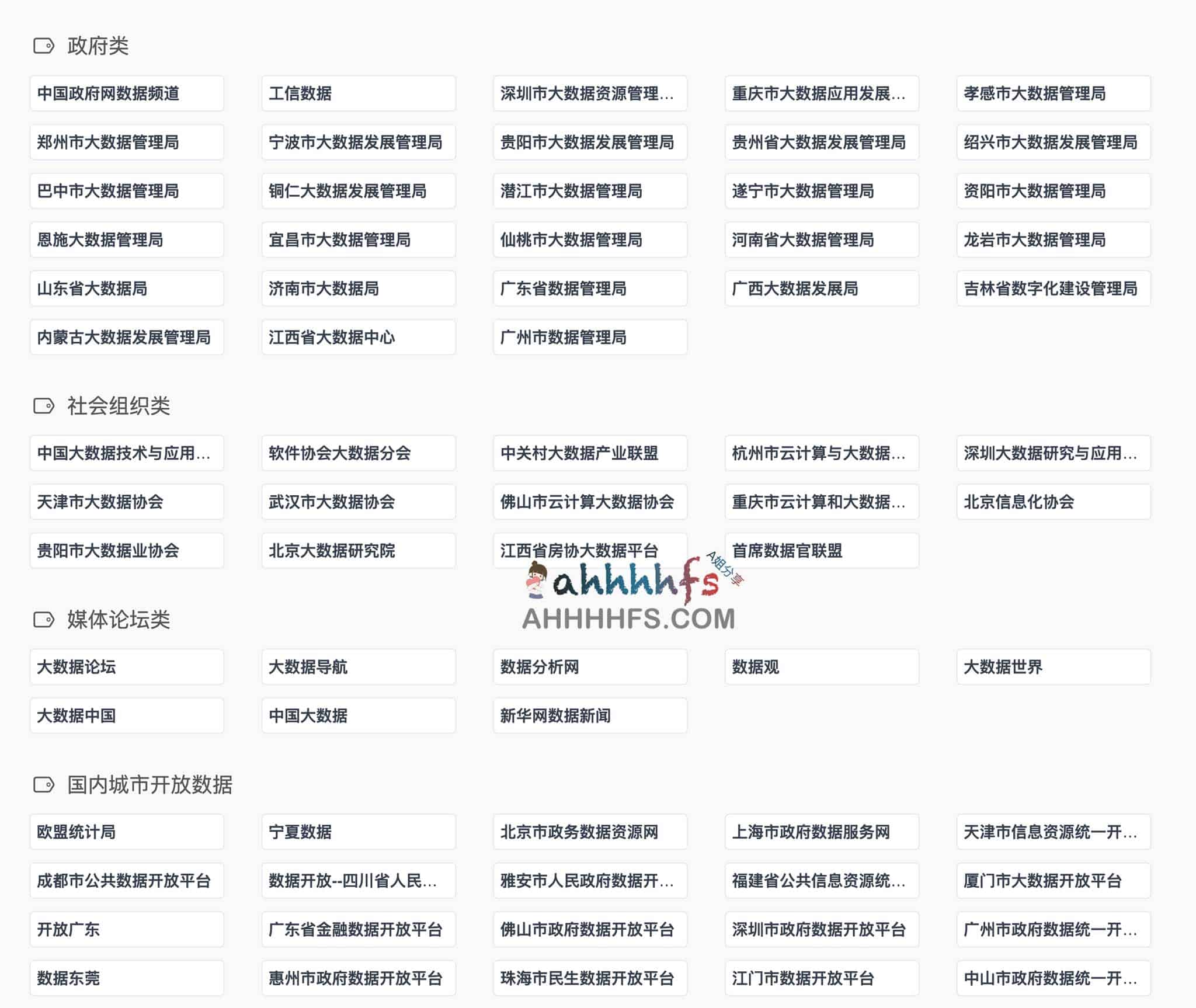 国内外大数据资源分享平台 - 数据通大数据导航