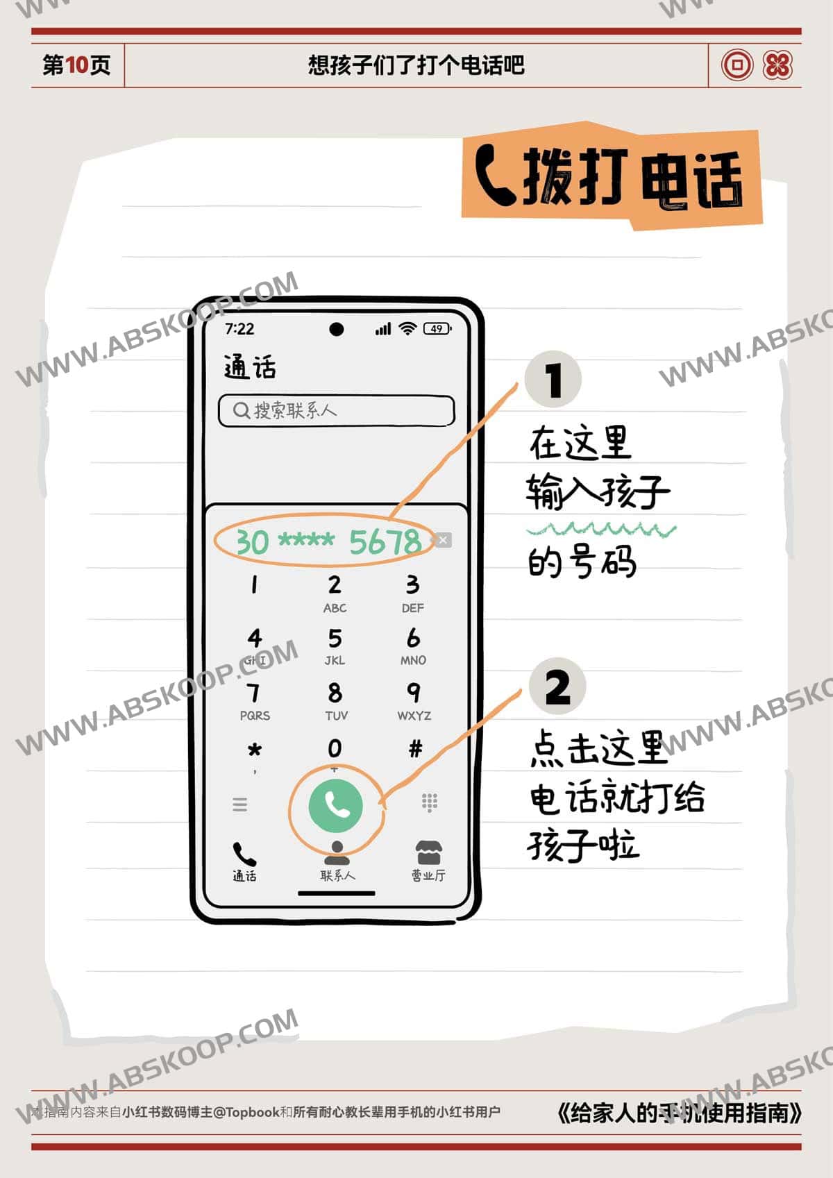 给家人的手机使用指南（A4彩印长边翻页）