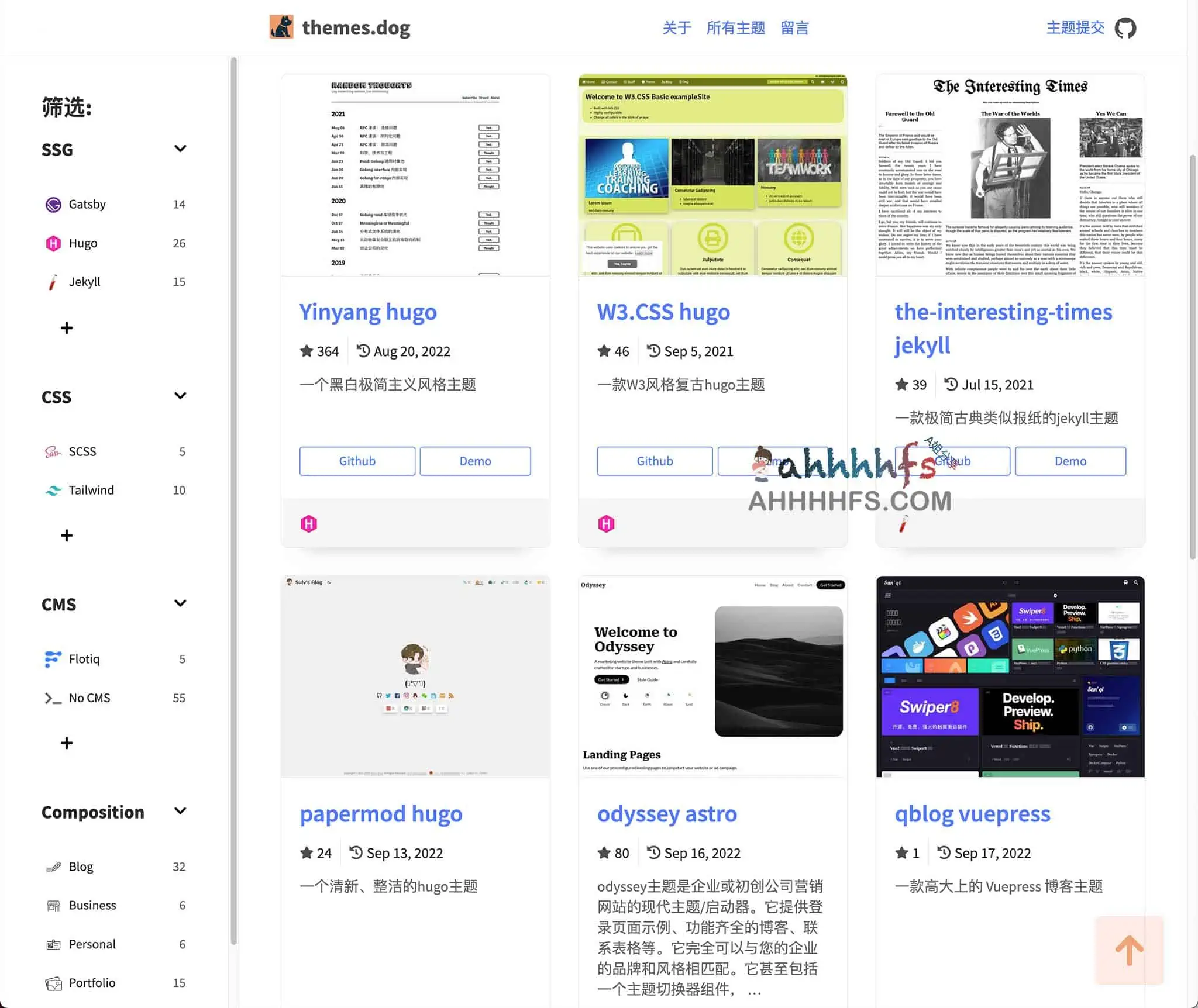 免费开源网站博客主题-主题狗