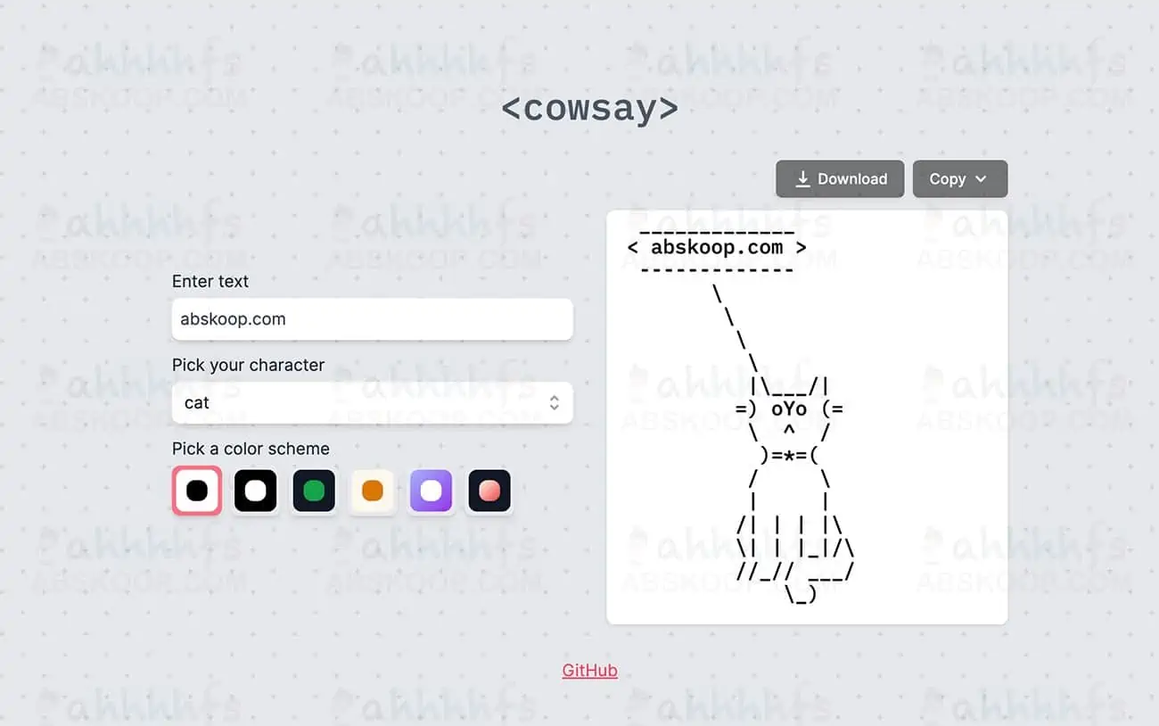 ASCII签名生成器 在线生成ASCII艺术图片 Cowsay