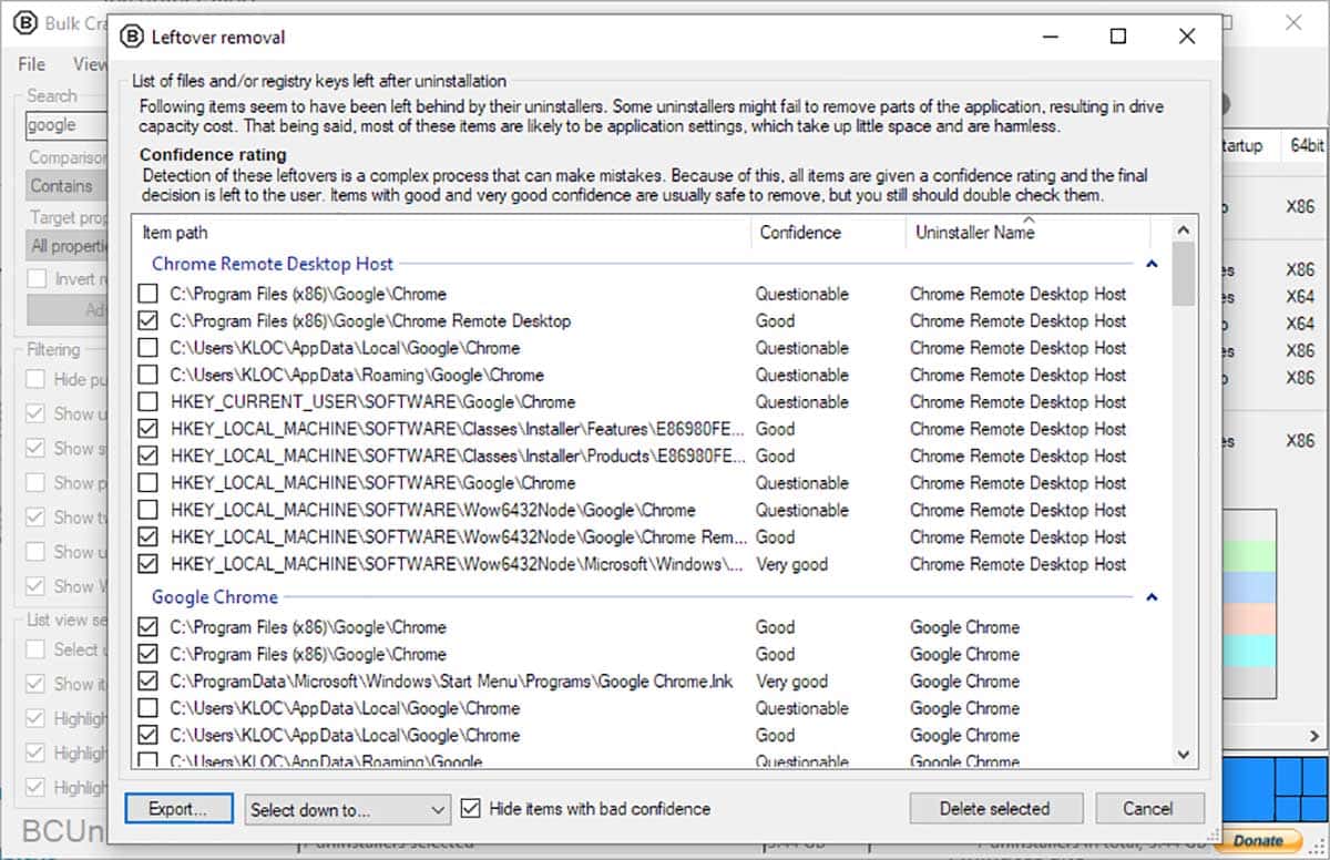Bulk Crap Uninstaller- 免费开源Windows软件卸载工具