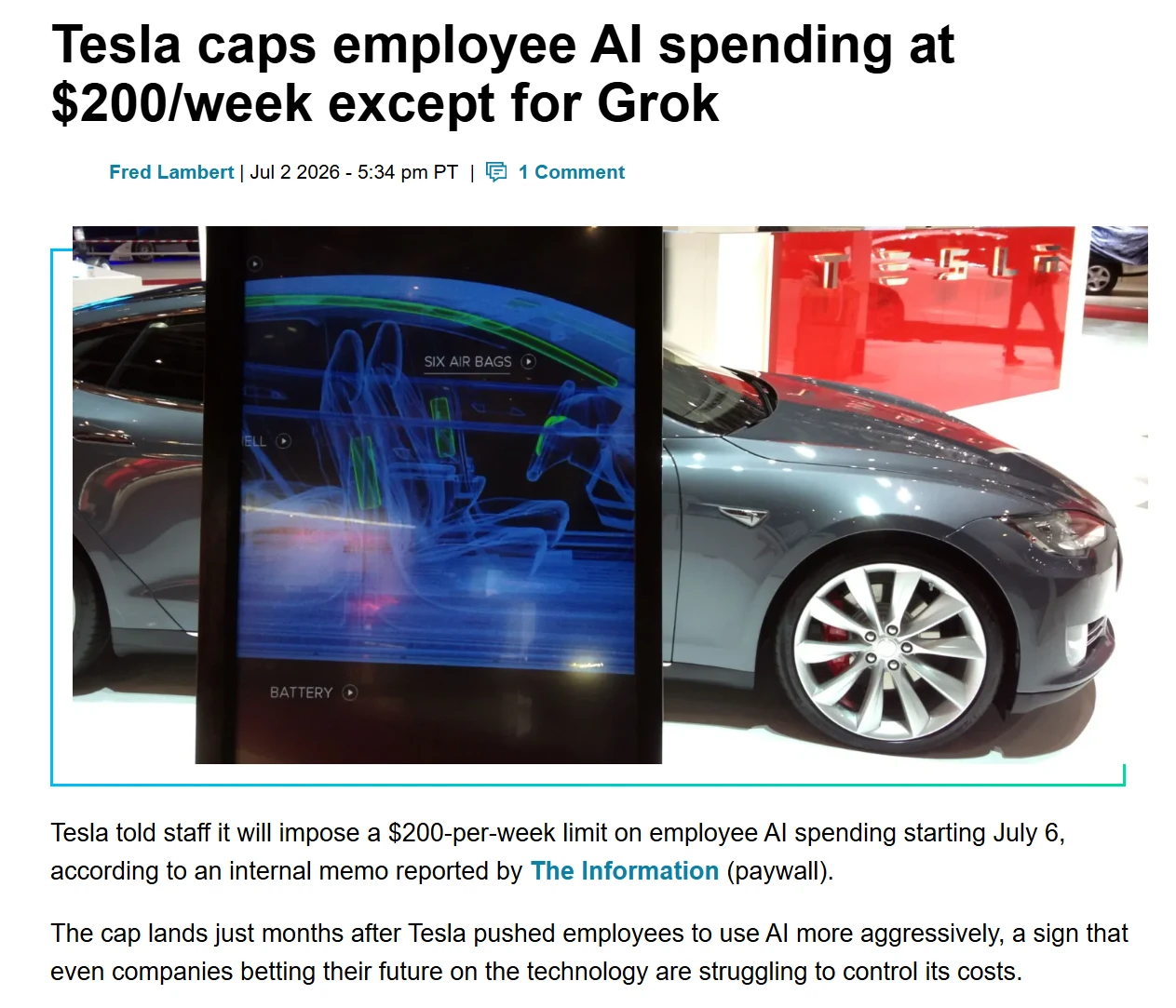 特斯拉急转弯限制AI开支，唯独马斯克旗下xAI获“豁免权”插图