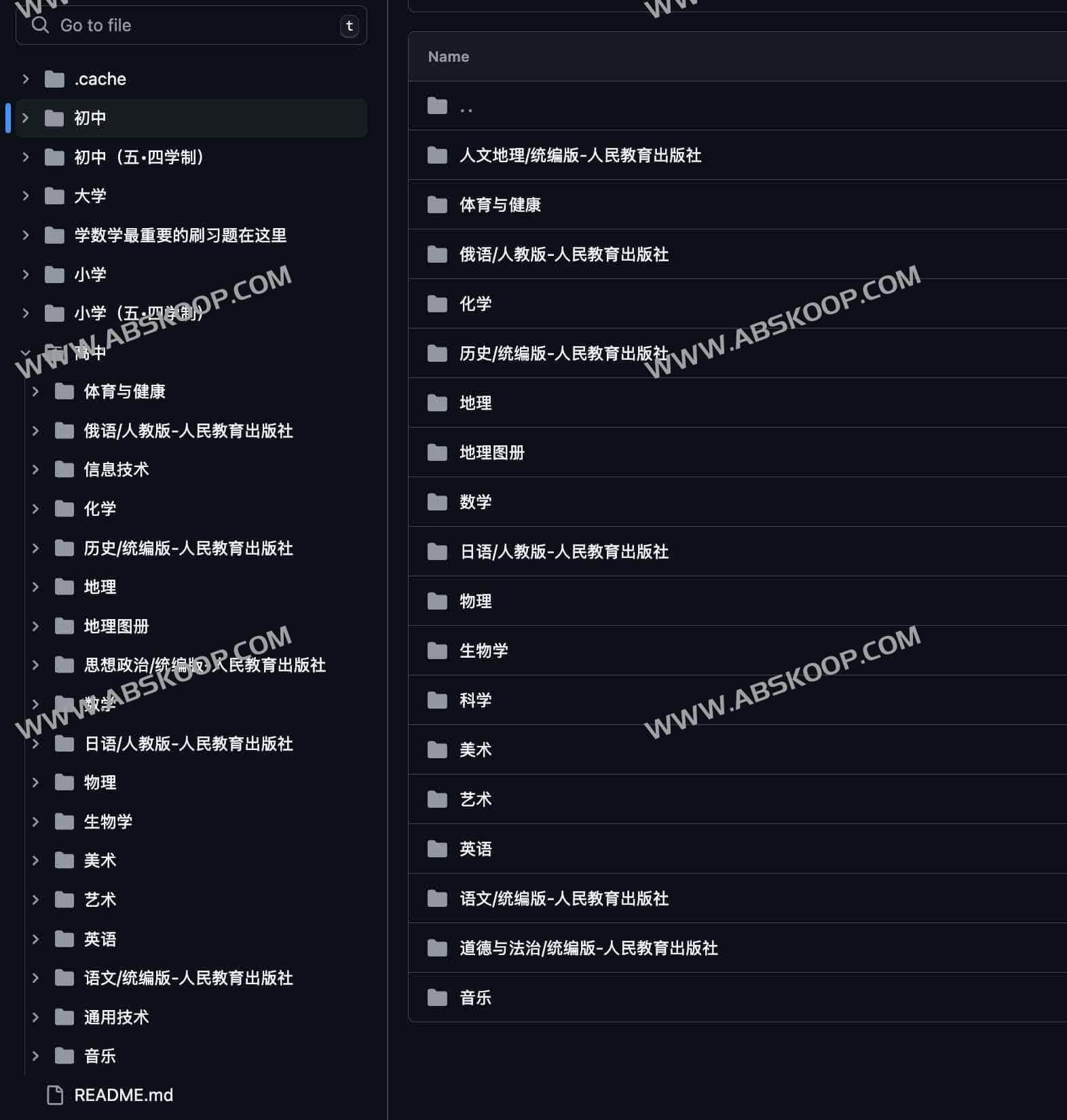 ChinaTextbook：免费开源中国教材PDF资源库 覆盖小初高至大学全学段