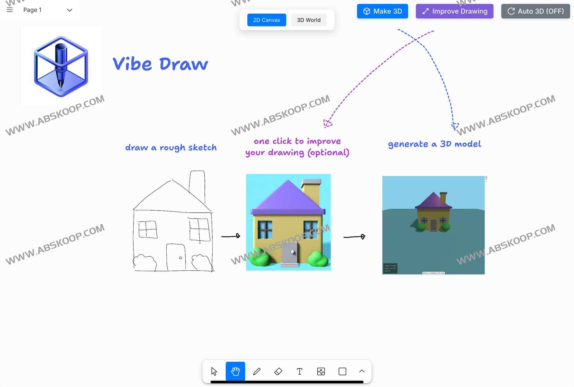 Vibe Draw：智能2D草图转3D模型的创新工具