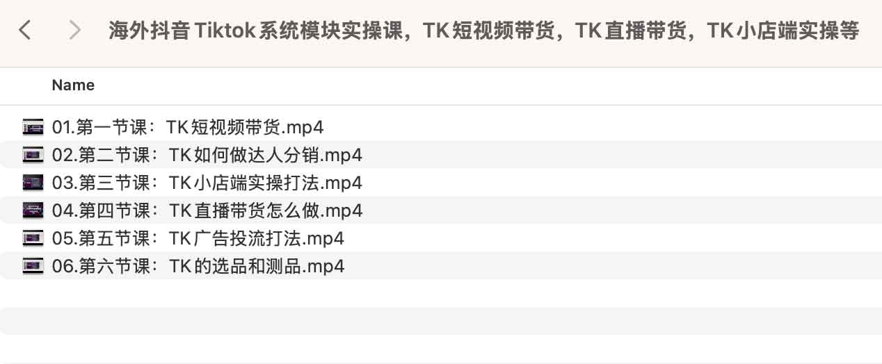 海外抖音Tiktok系统模块实操课，TK短视频带货，TK直播带货，TK小店端实操等