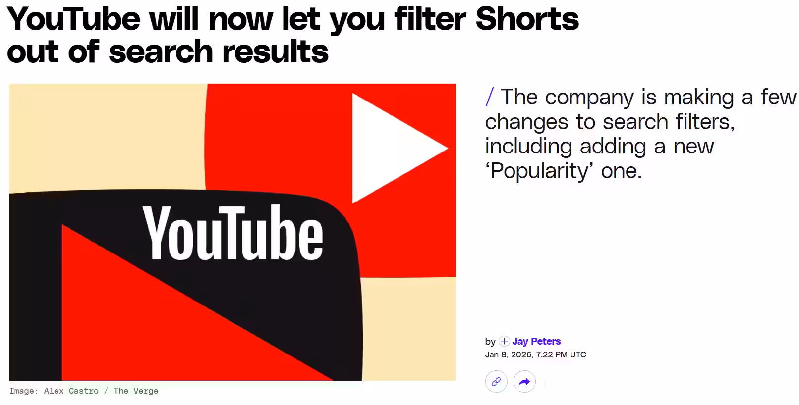 拒绝短视频：YouTube 将允许用户从搜索结果中屏蔽 Shorts 内容插图