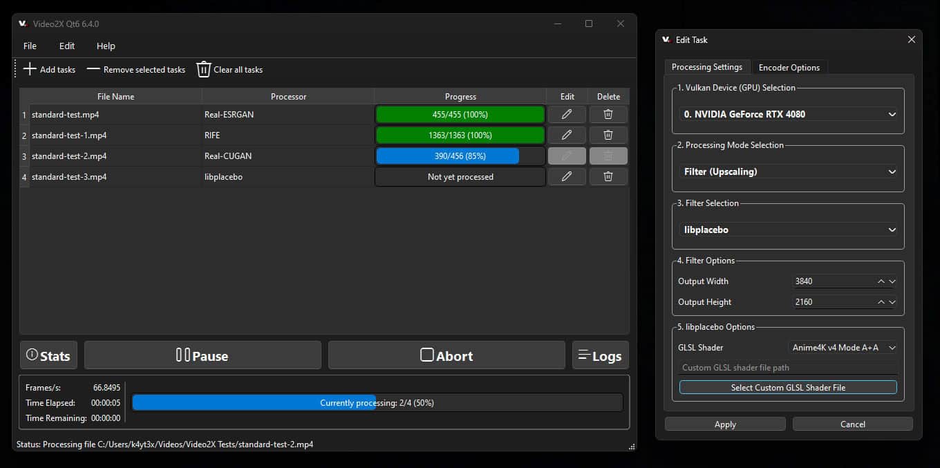 video2x：基于机器学习的视频超分辨率和帧插值工具 轻松让低画质视频秒变4K