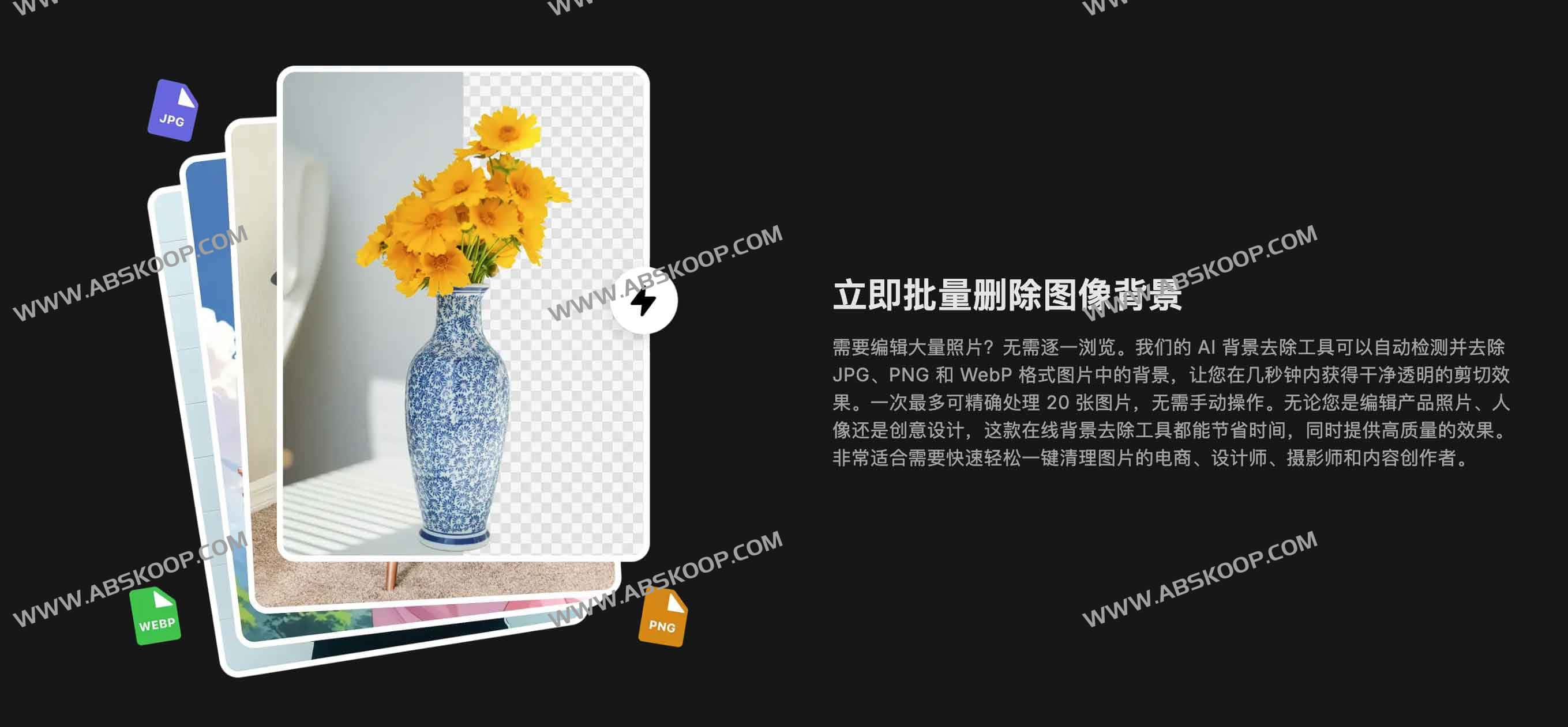 一键批量AI去背景工具：Background Remover by Vheer