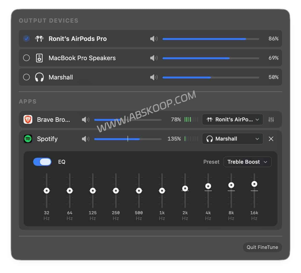macOS 独立音量控制：FineTune 开源混音器配置指南 (替代 SoundSource)